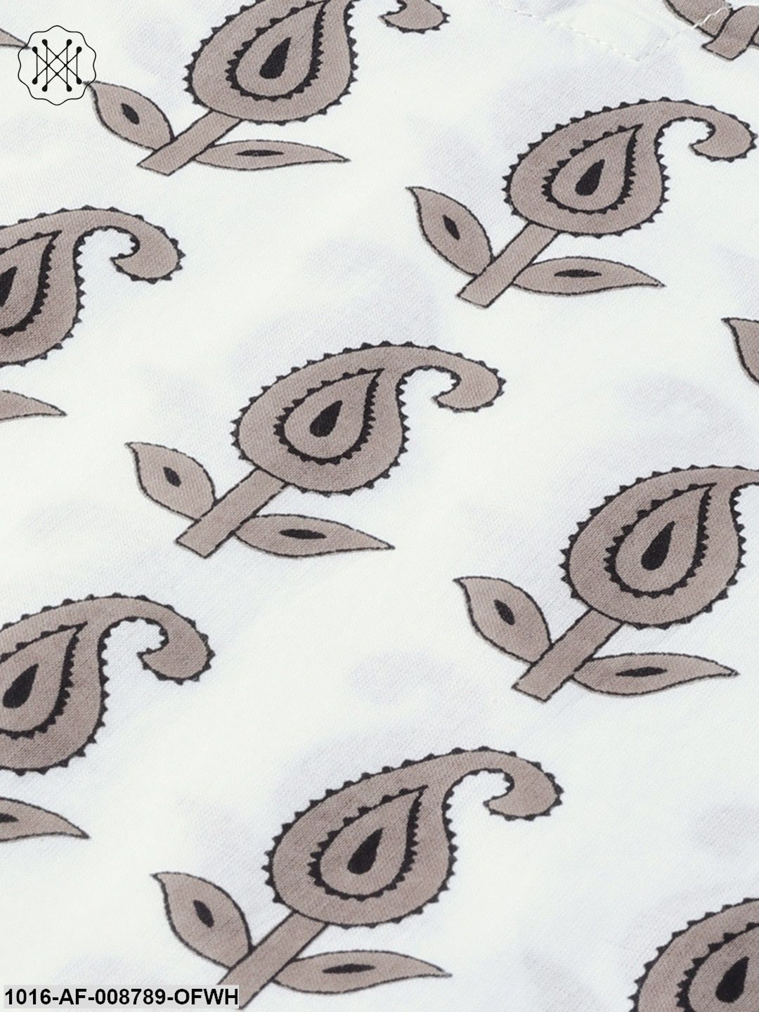 Off White & Beige Paisley printed Kurta set with pants