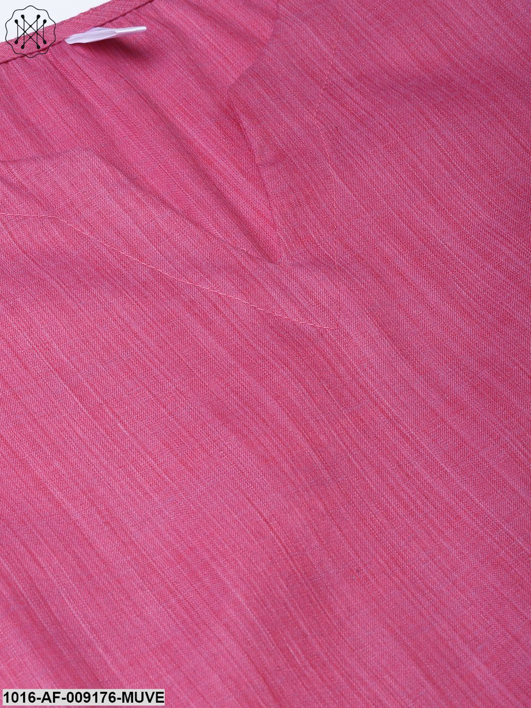 Solid Mauve Kurta Set With Ankle Length Pant & Dupatta
