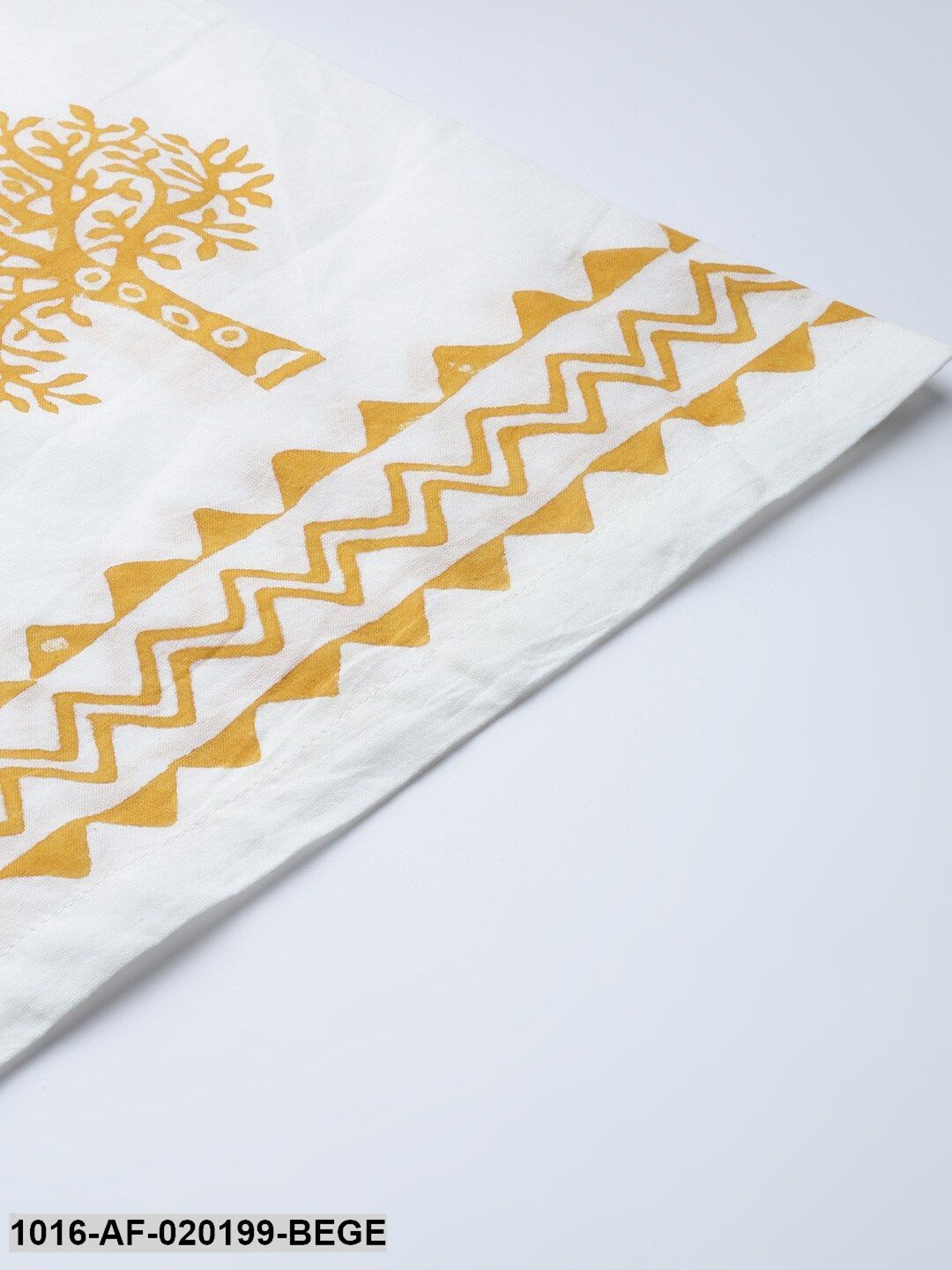 Beige & White Printed Kurta with Palazzos