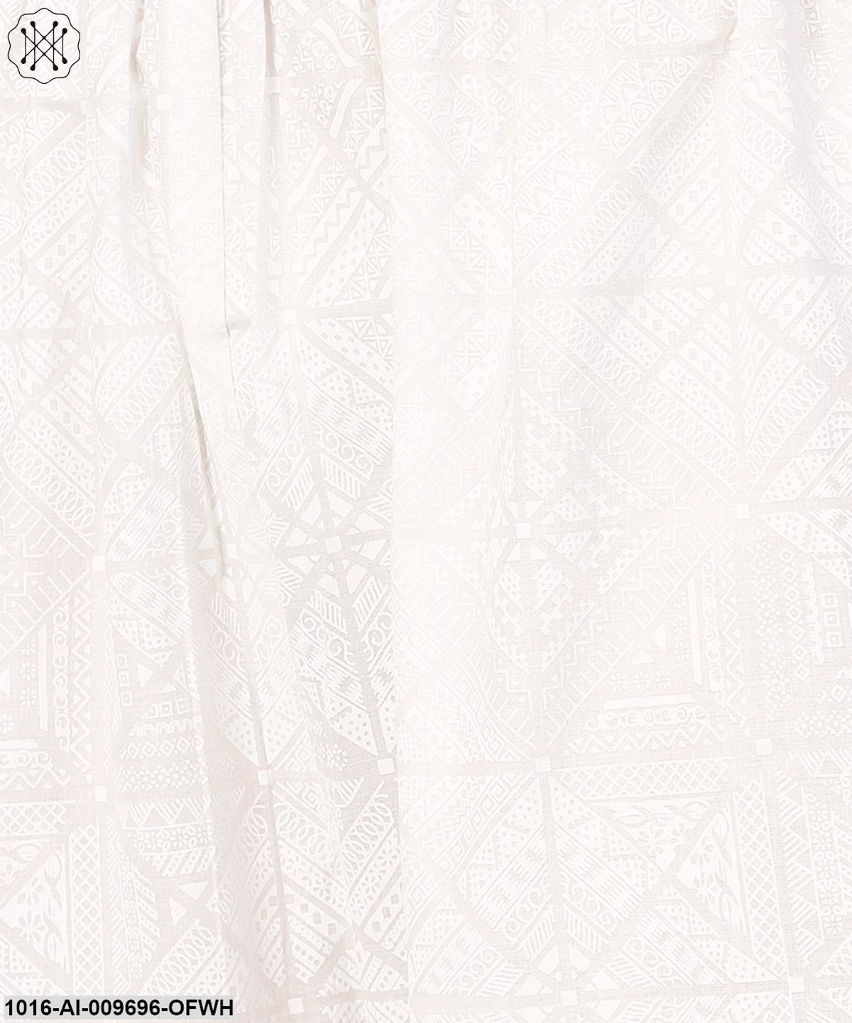 Off White Printed Ankle Length Pallazo