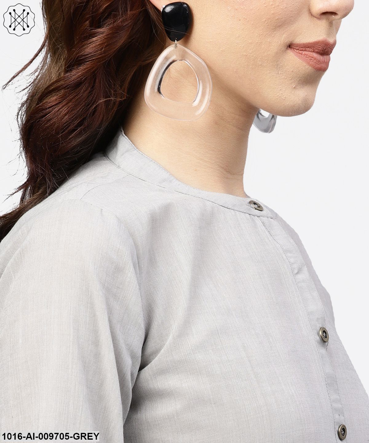 Grey Ankle Length Straight Trouser