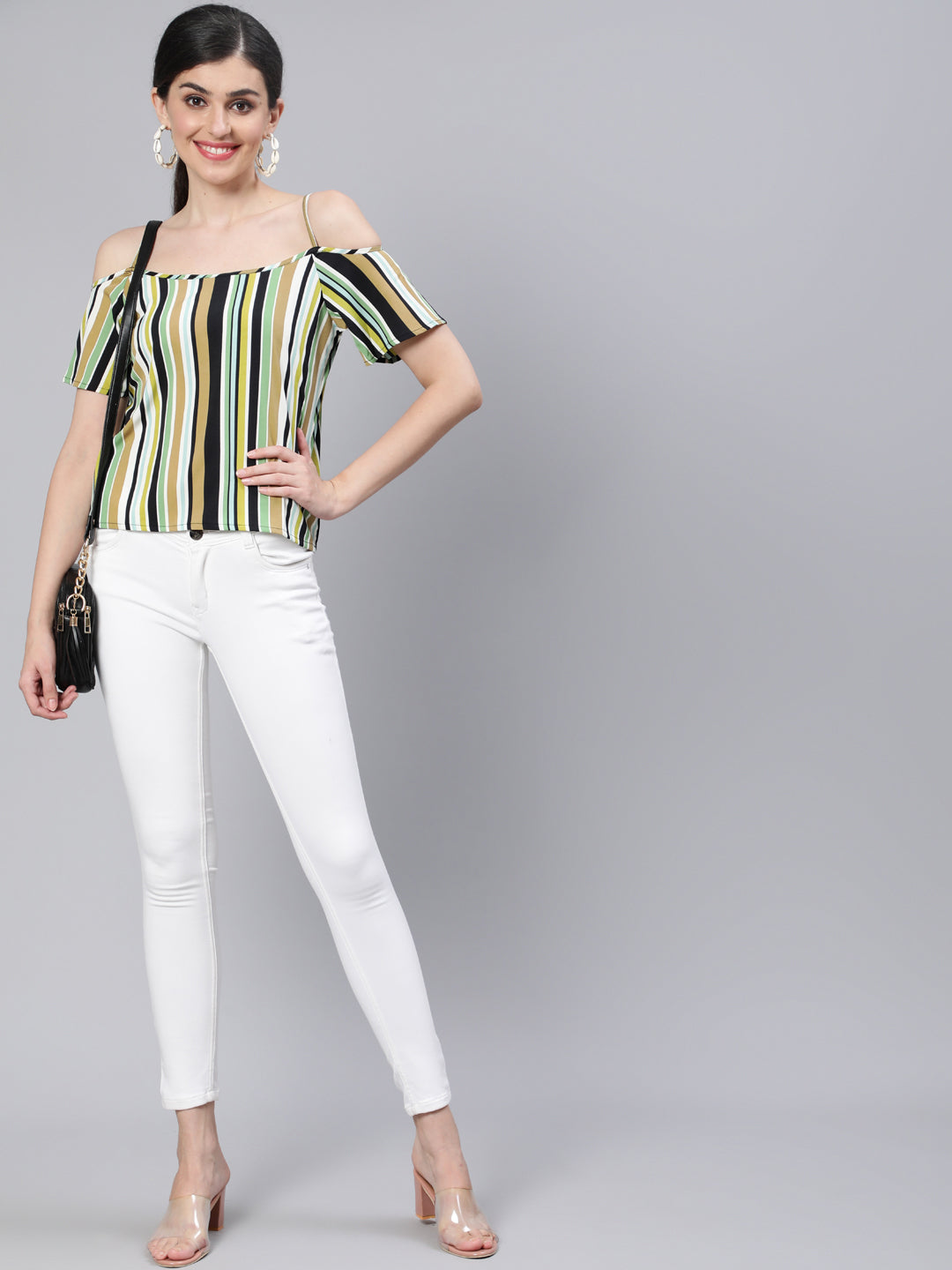 Multi Striped Off-Shoulder Top
