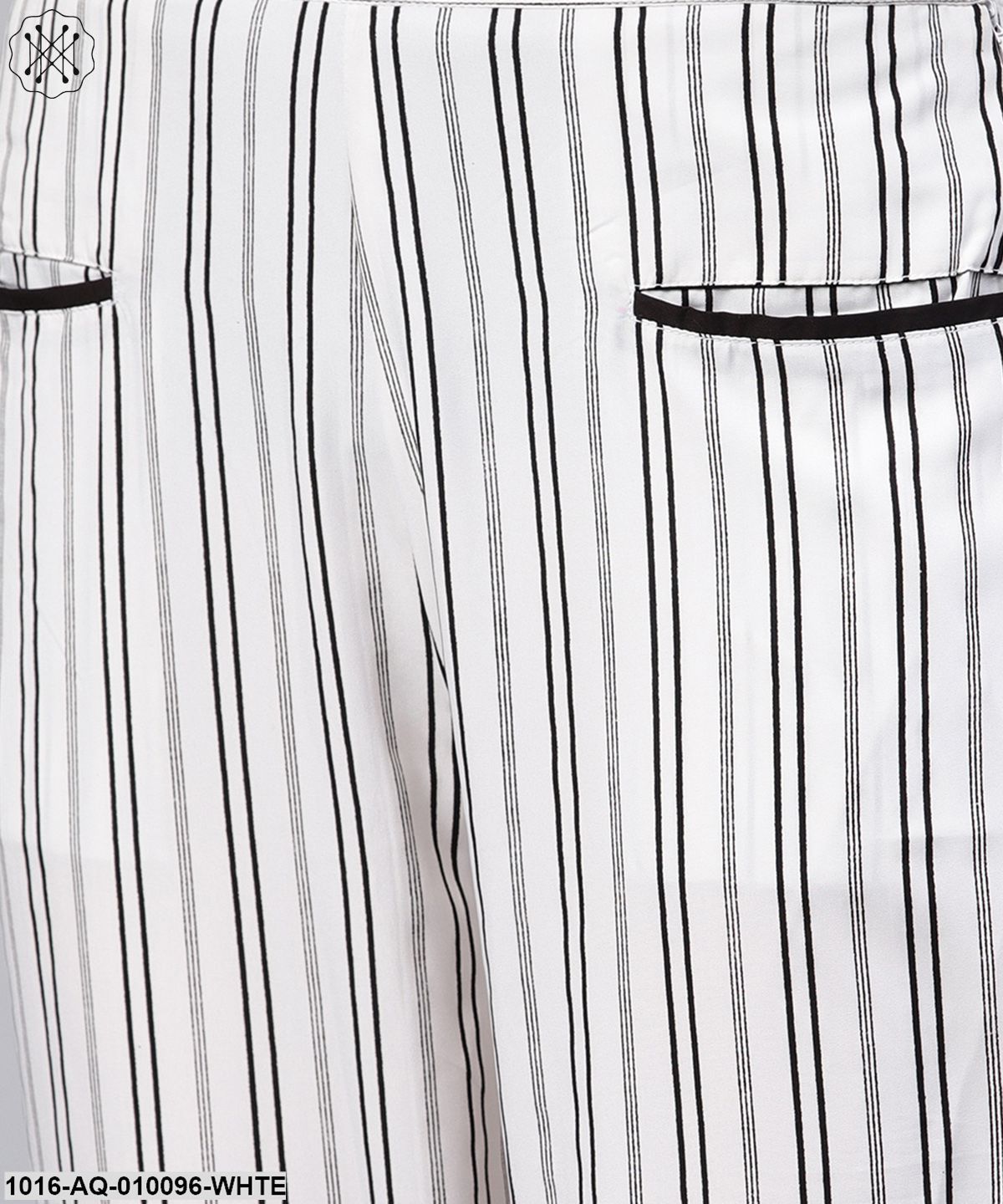 Black and white striped trouser with Pockets