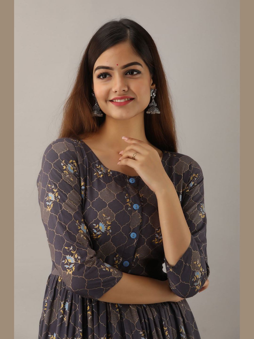Women Rayon Printed Flared Kurta