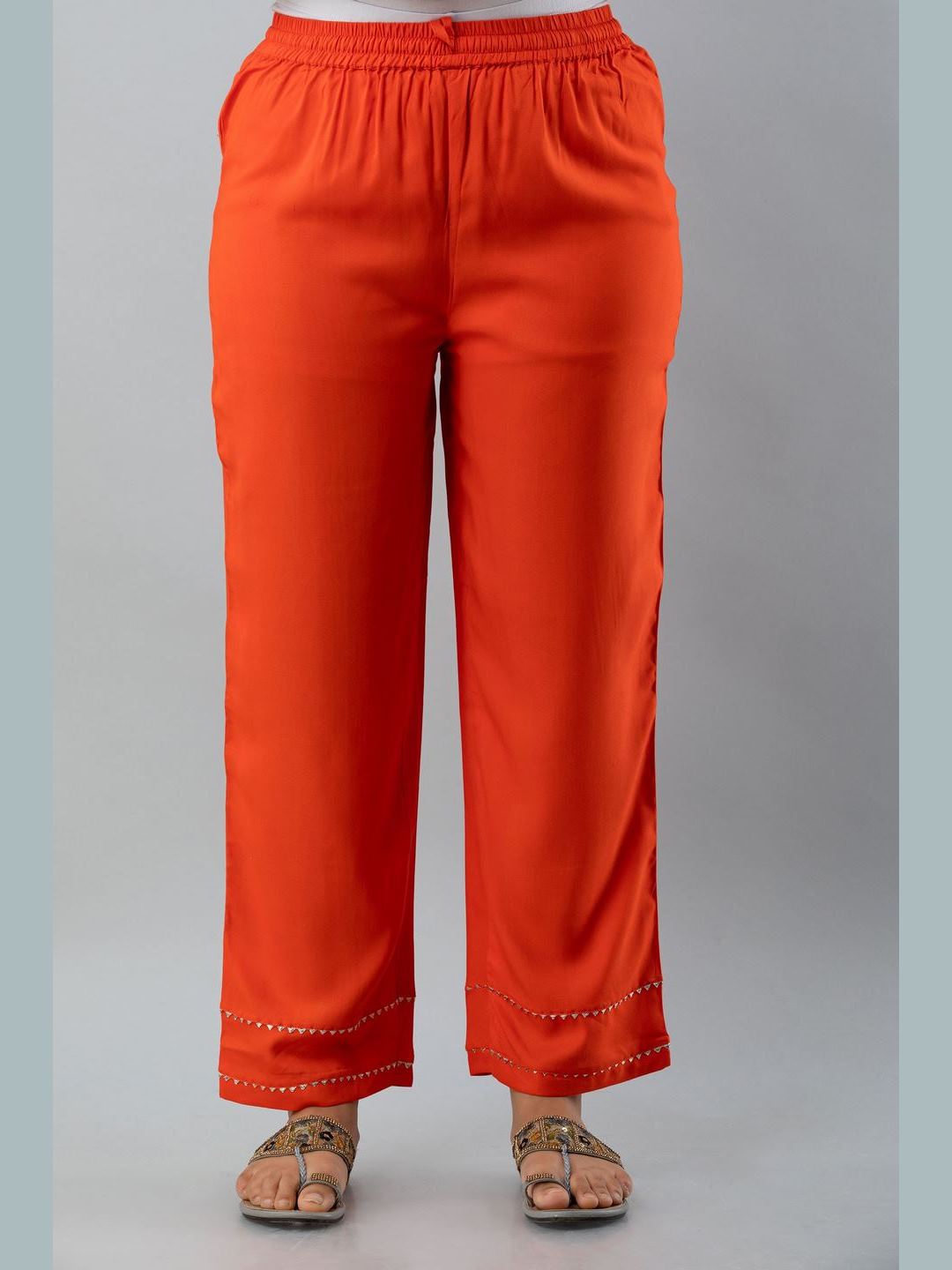 Embroidered Rayon Round Neck 3/4 Sleeve Straight Calf Kurta Set