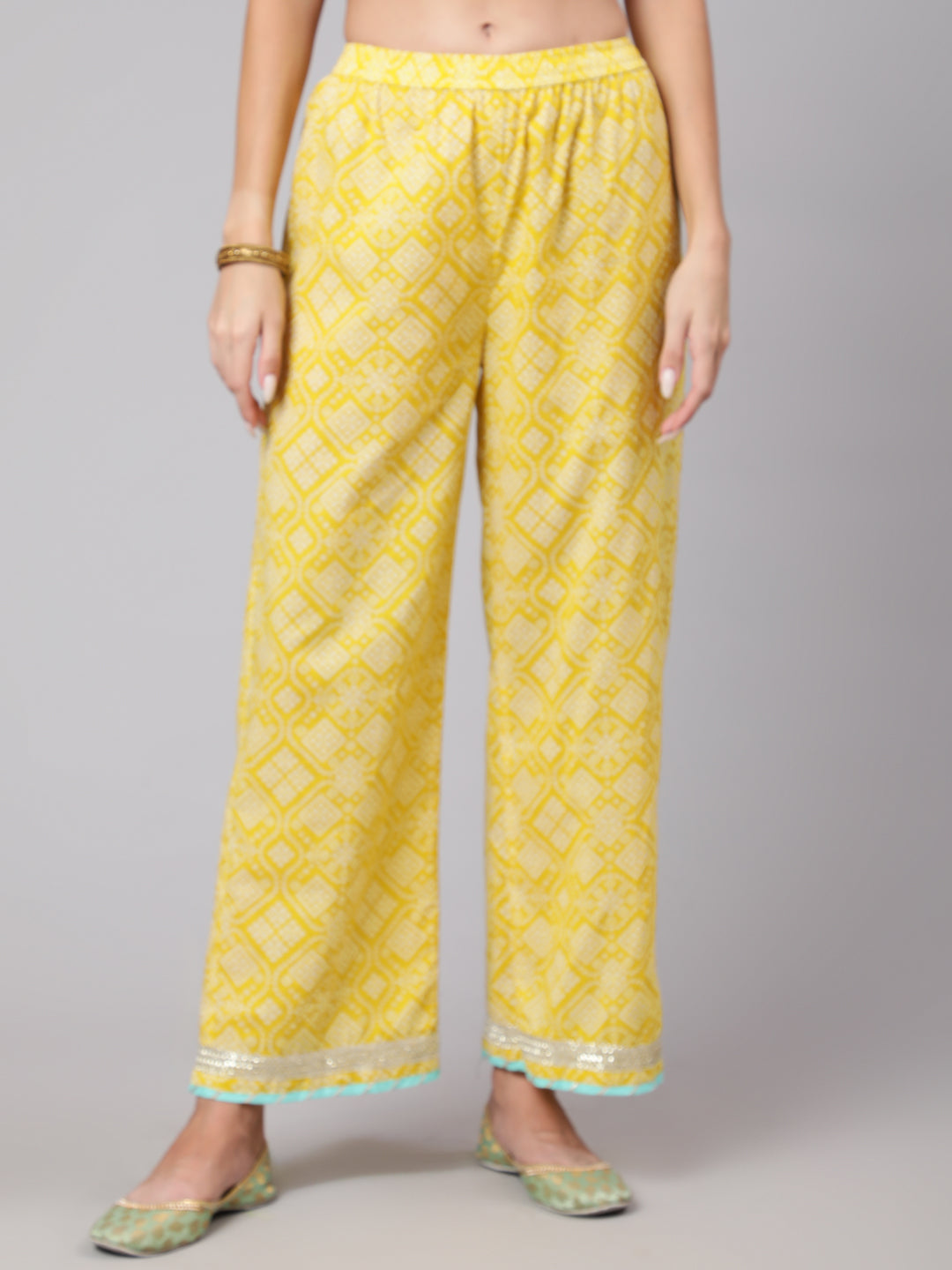 Cotton Calf Length Bandhni Print Flared 3/4 Sleeve Round Neck Kurta Bottom Dupatta Set