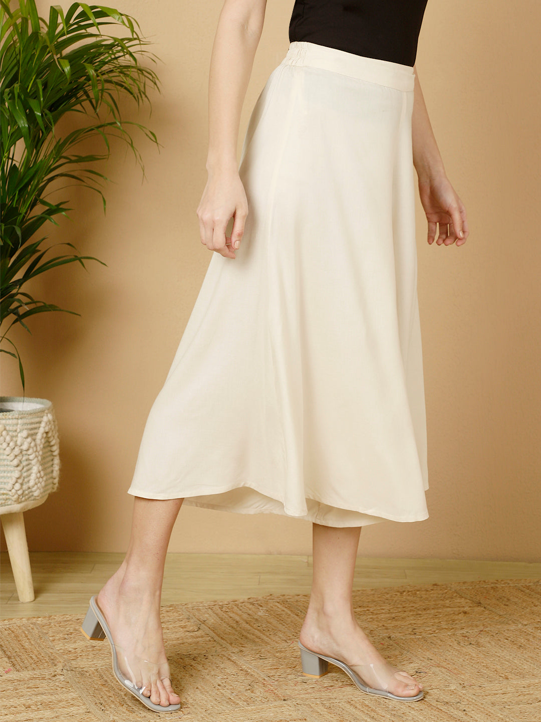 Rayon Solid Flared Palazzos