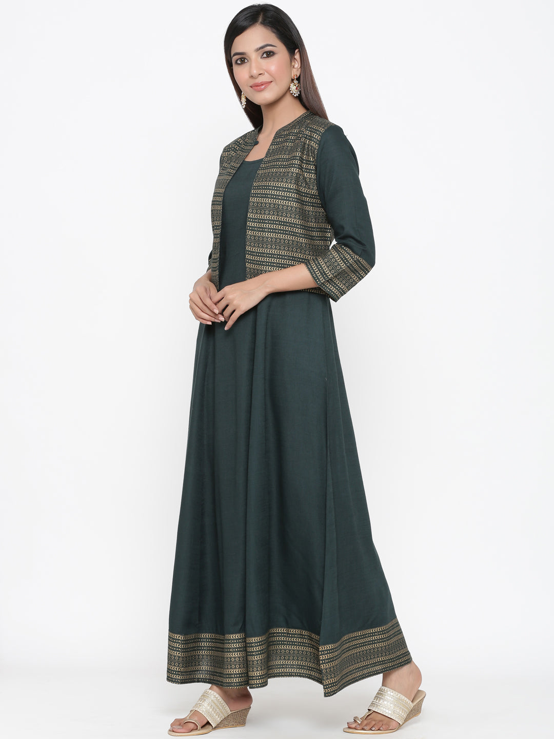 Rayon Printed Anarkali Gown