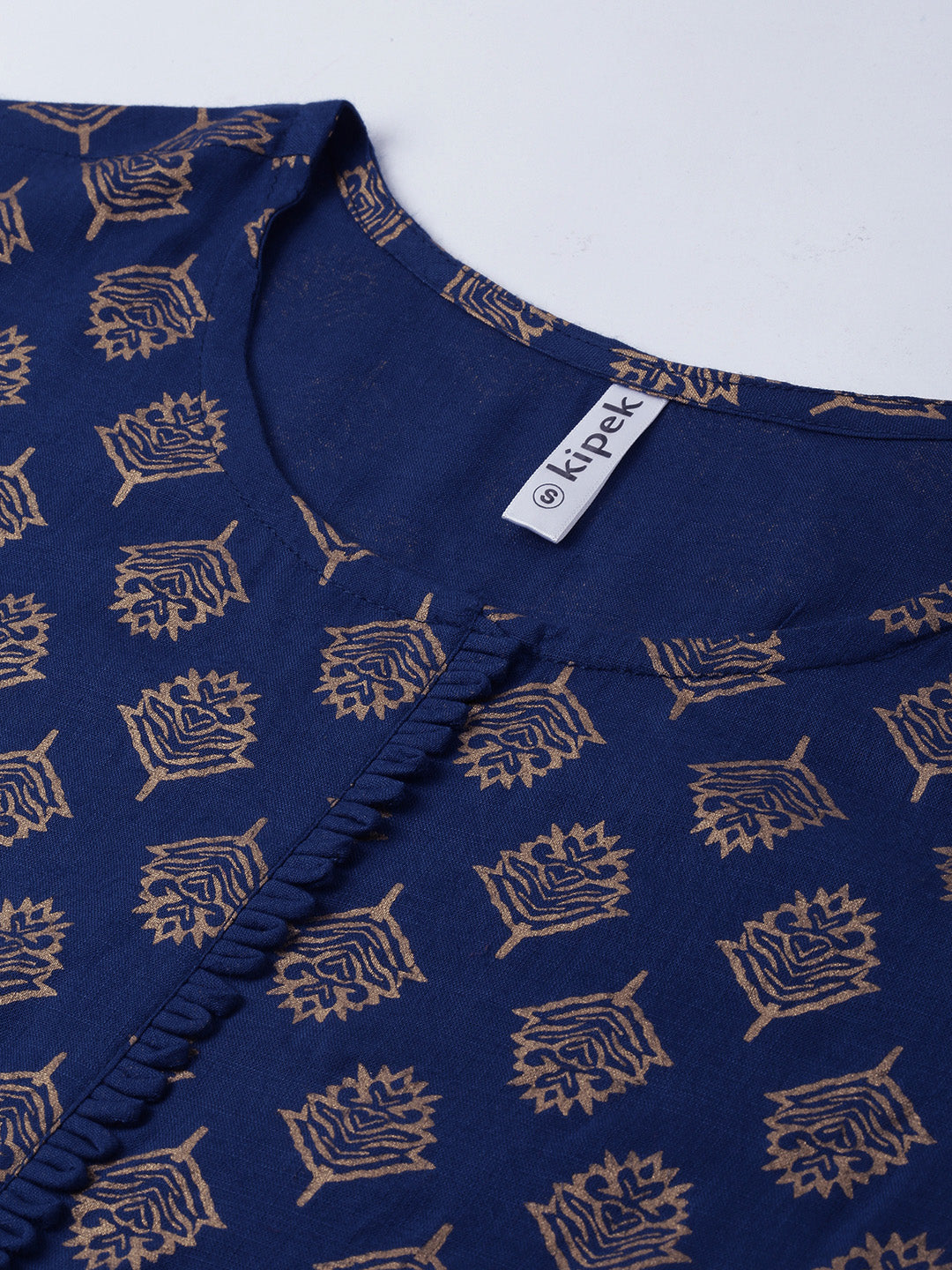 Rayon Gold Print Straight Kurta Palazzo Set