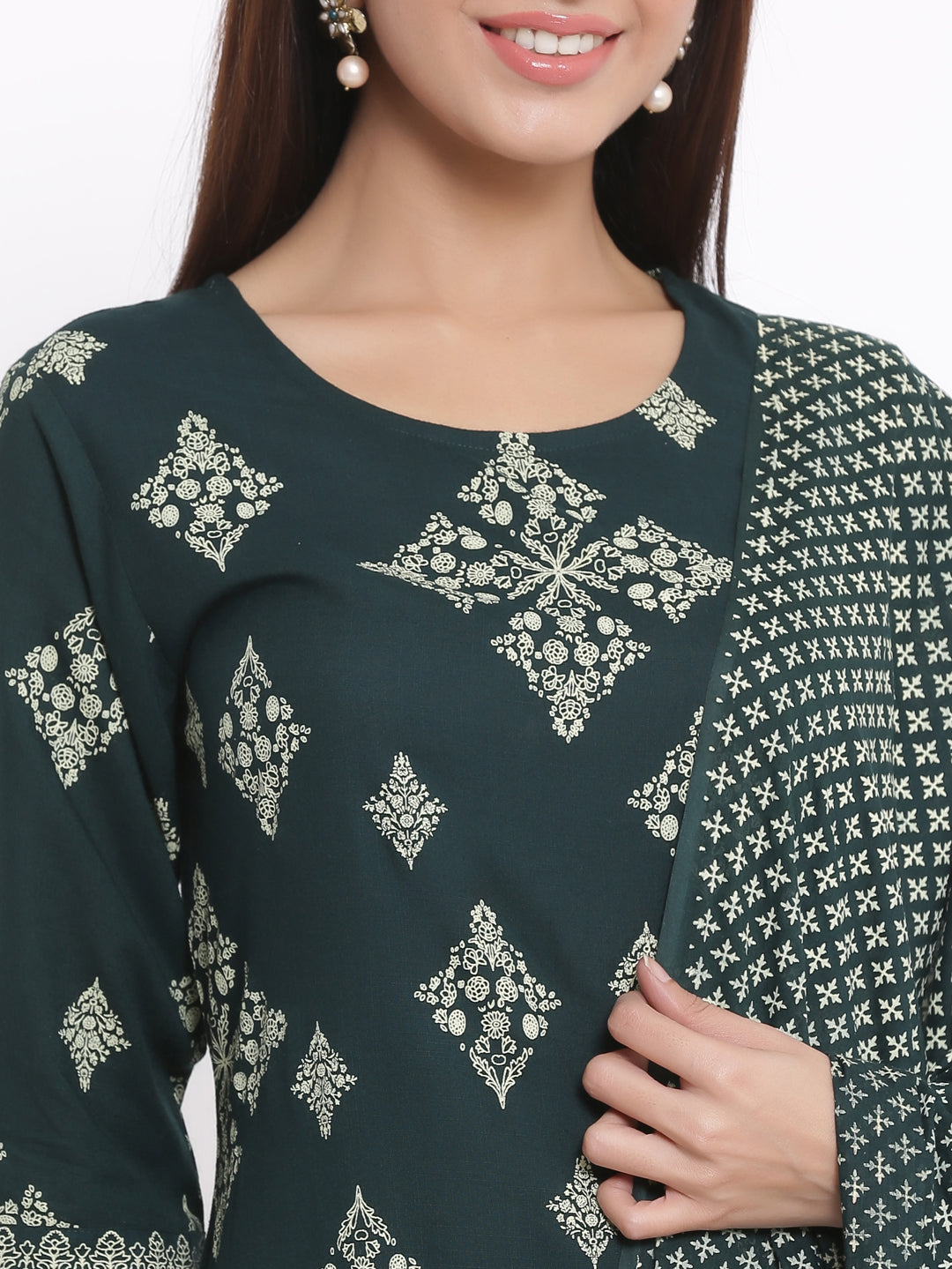 Rayon Printed Straight Kurta Palazzo Dupatta