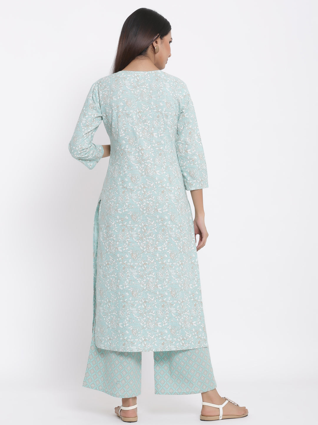 Cotton Printed Straight Kurta Palazzo Set