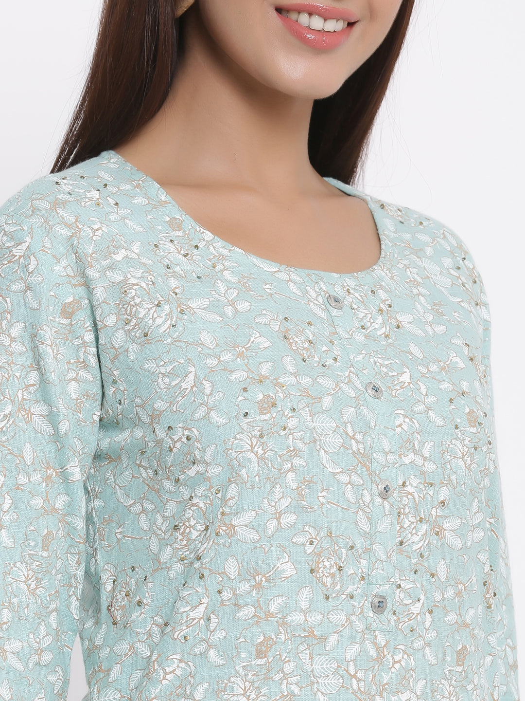 Cotton Printed Straight Kurta Palazzo Set