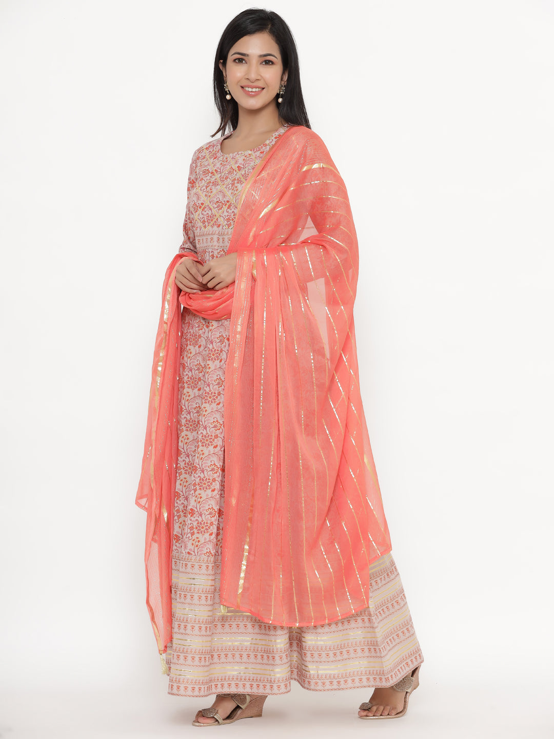 Cotton Printed Regular Kurta With Dupatta