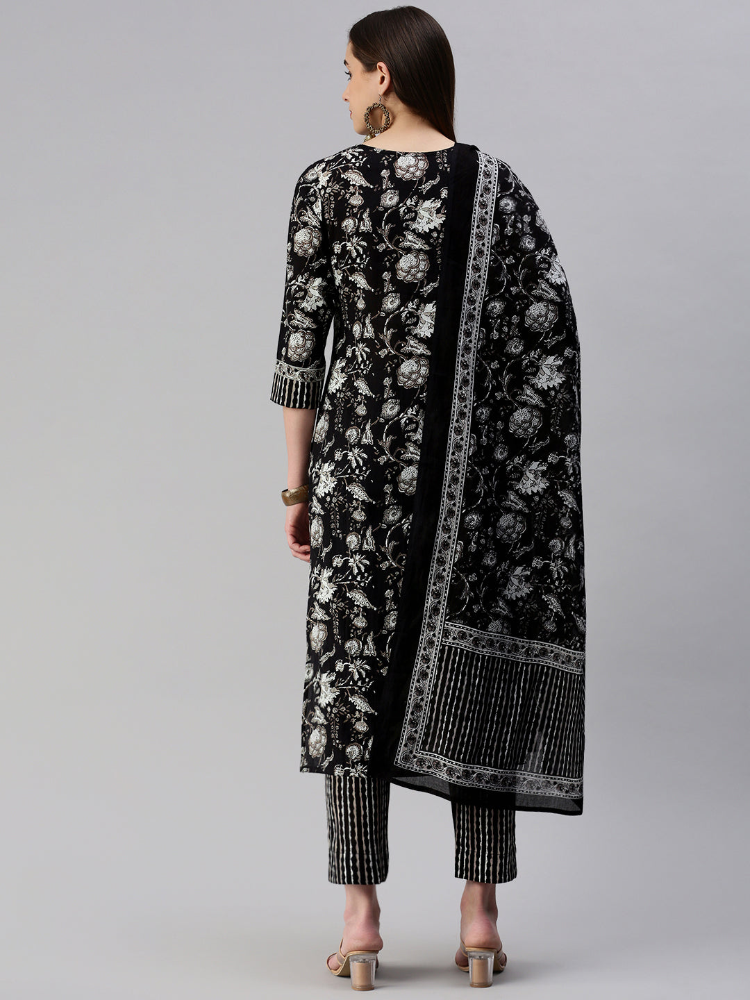 Cotton Floral Straight Kurta Set