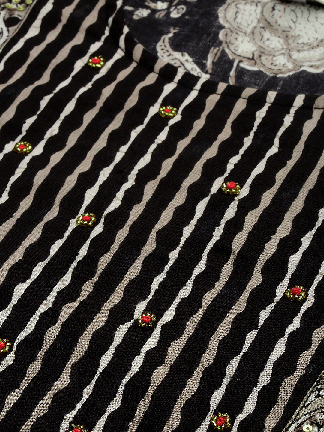 Cotton Floral Straight Kurta Set