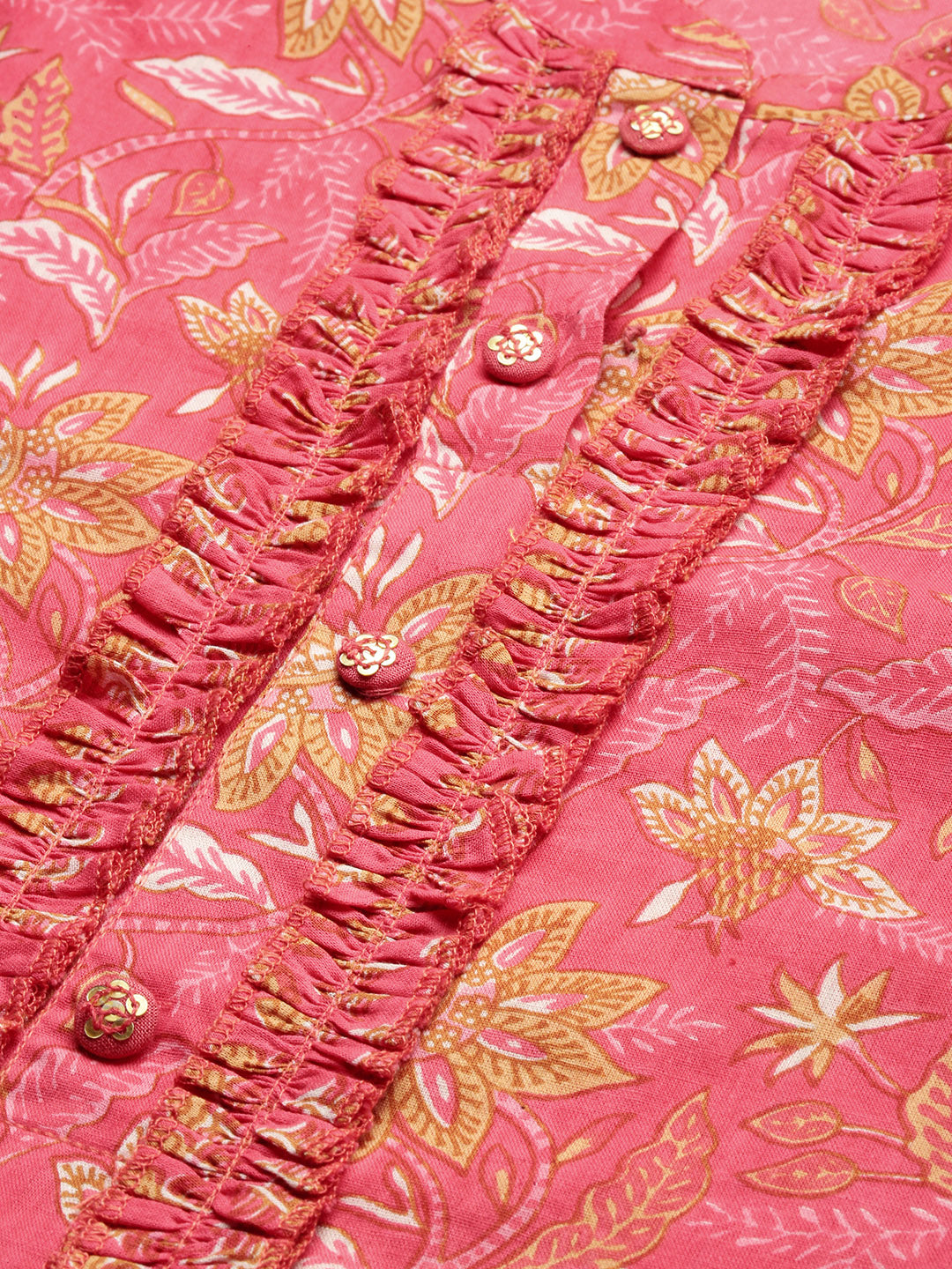 Cotton Floral Straight Kurta Set