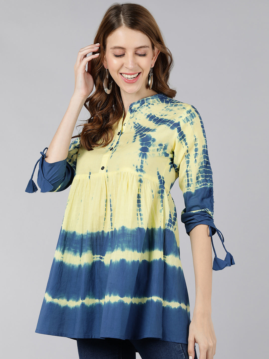 Cotton Tie Die Print Regular Top (Multicolour)