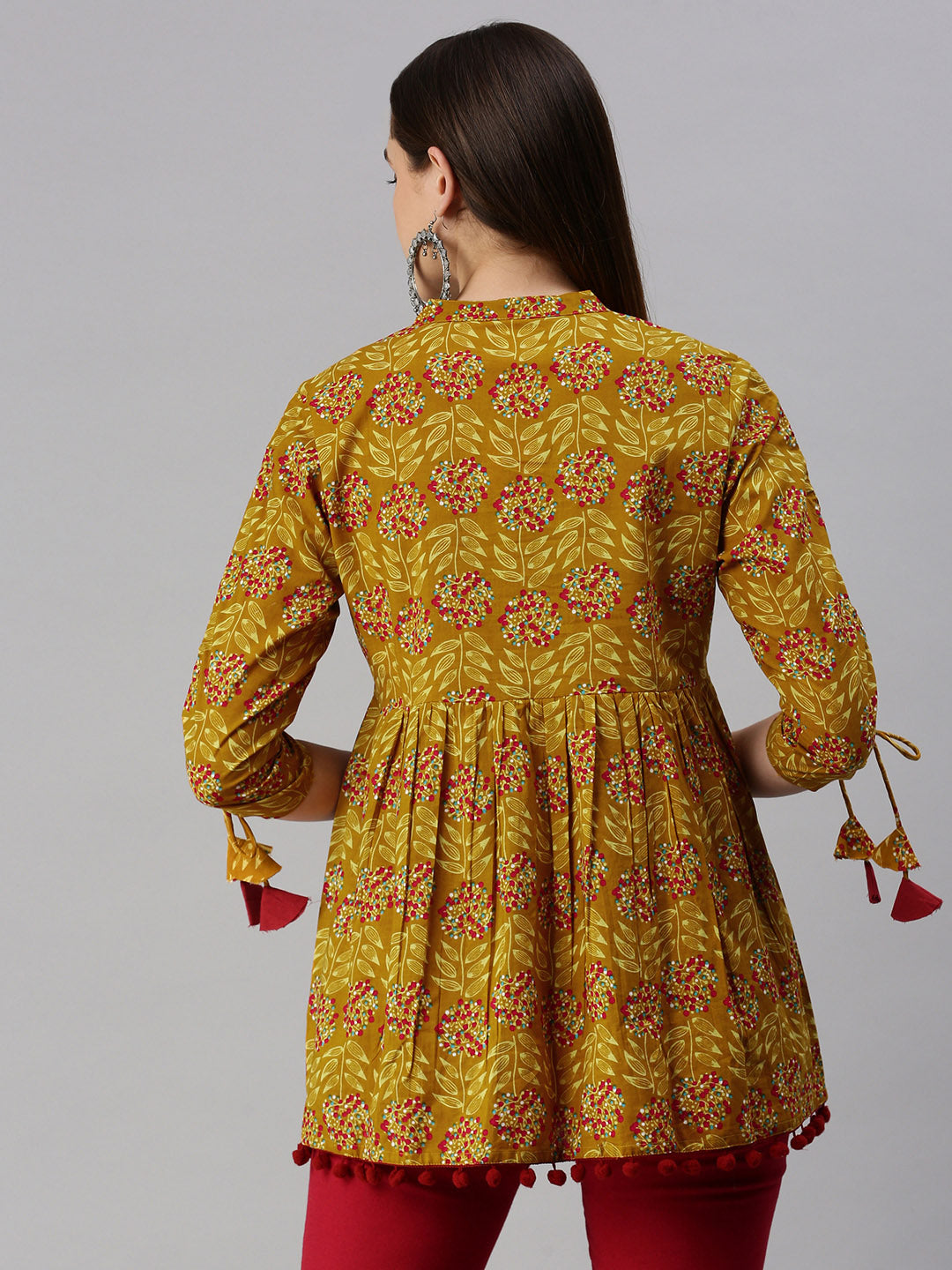 Cotton Floral Peplum Top
