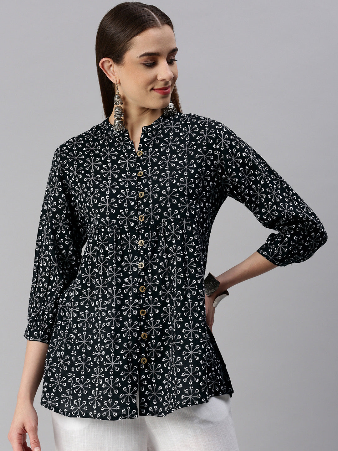 Rayon Printed Peplum Top