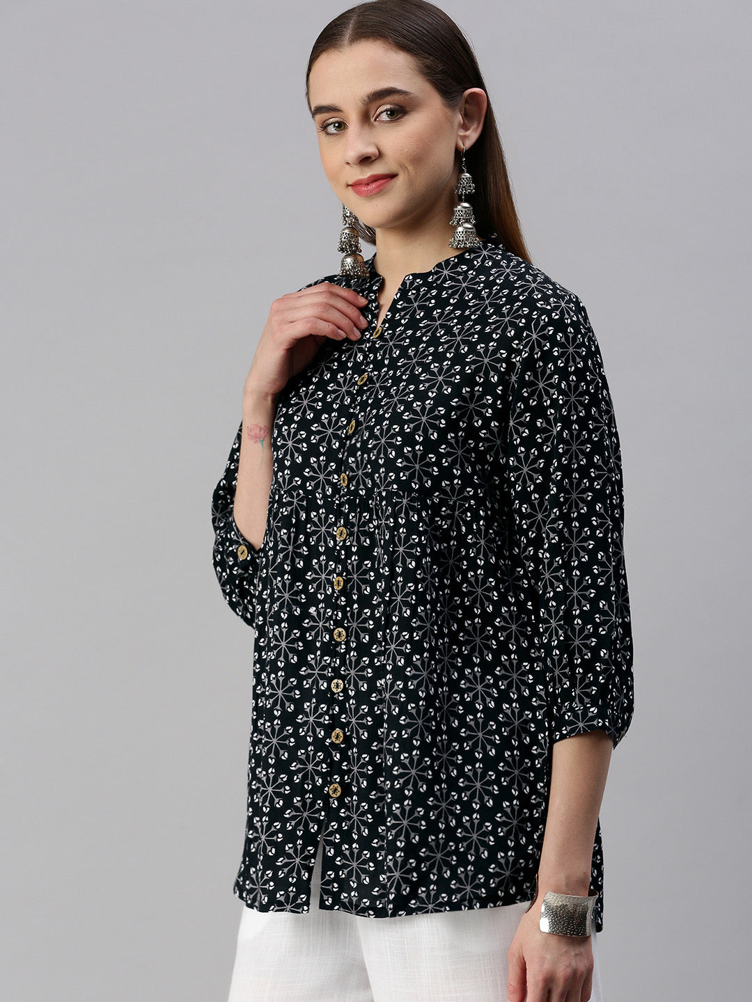 Rayon Printed Peplum Top