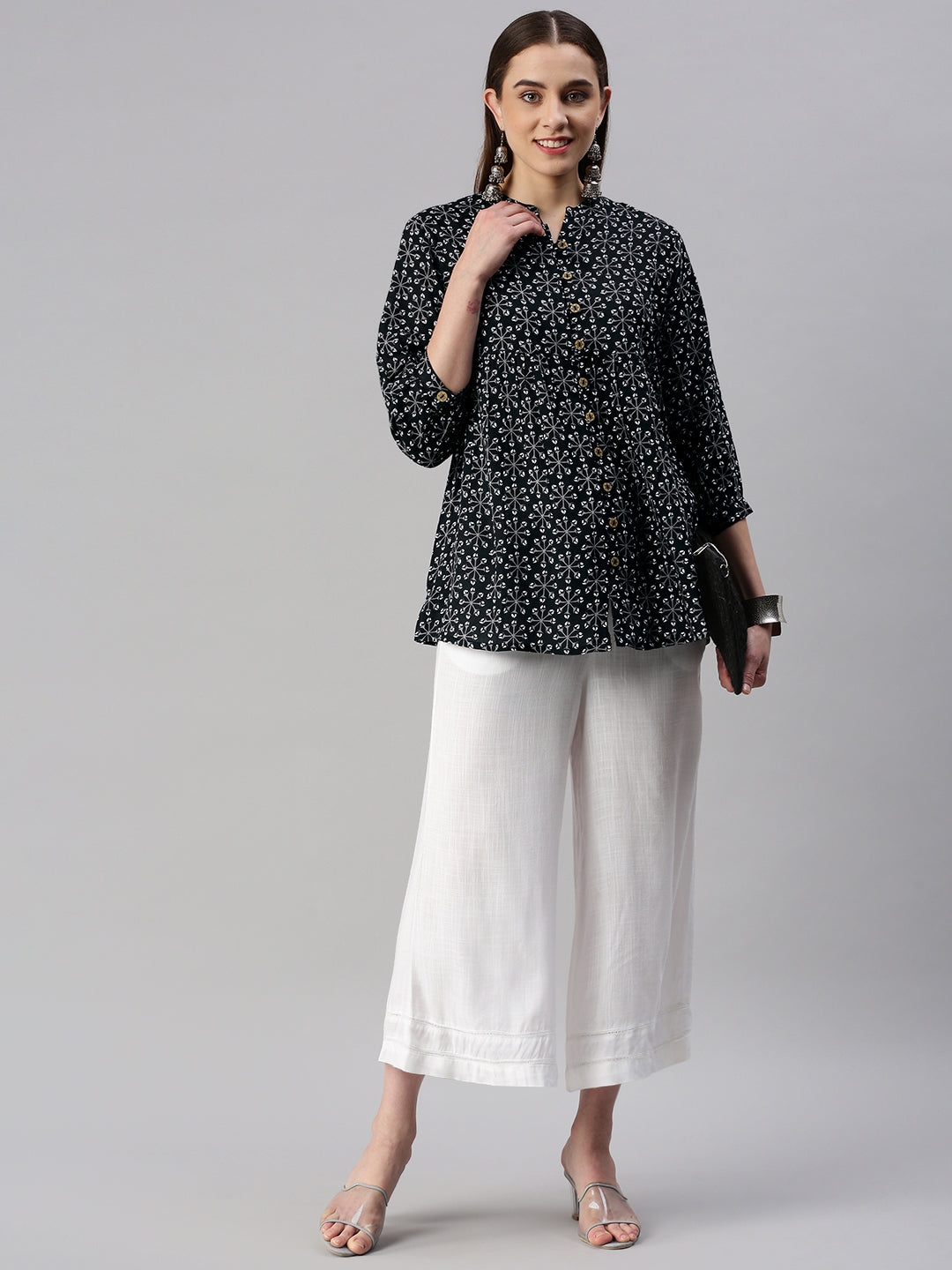 Rayon Printed Peplum Top