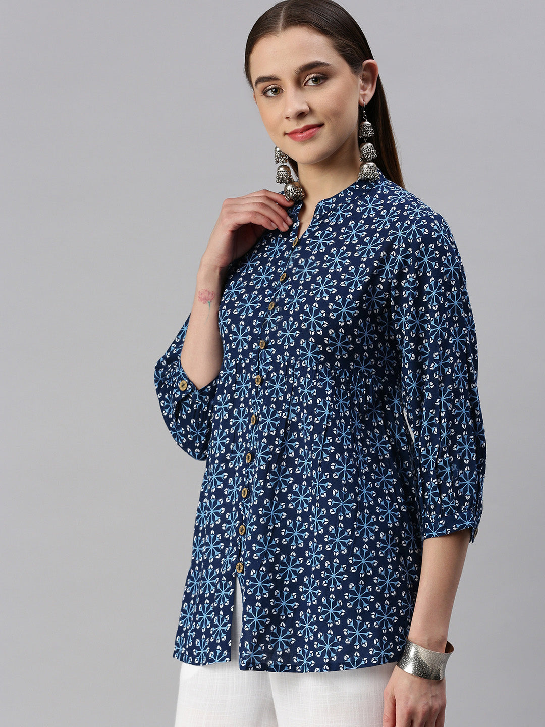 Rayon Printed Peplum Top