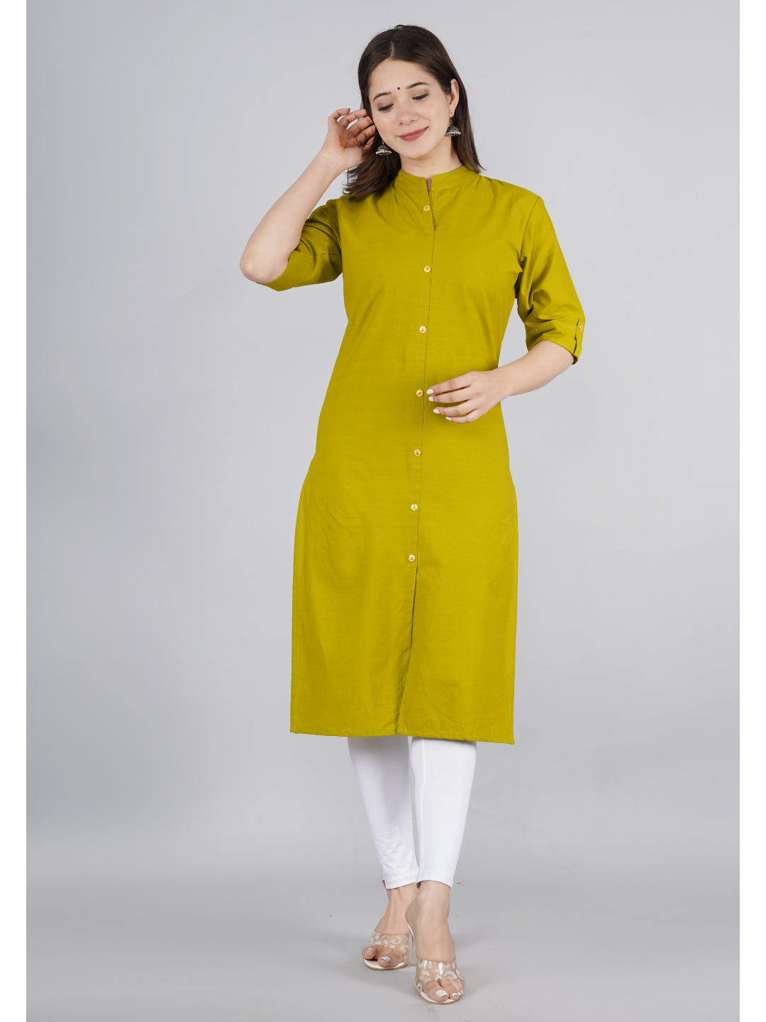 Cotton Solid Straight Kurta