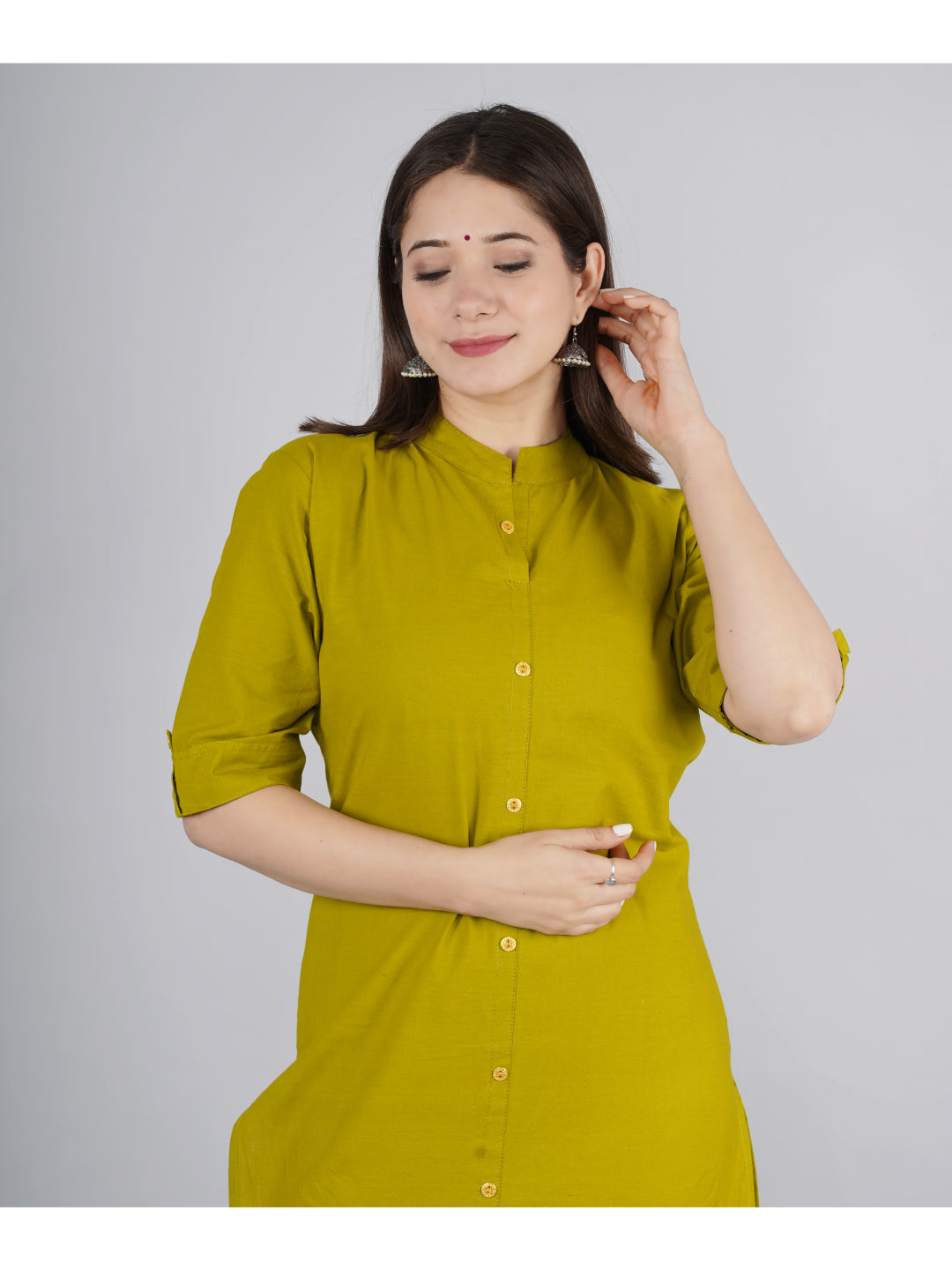 Cotton Solid Straight Kurta