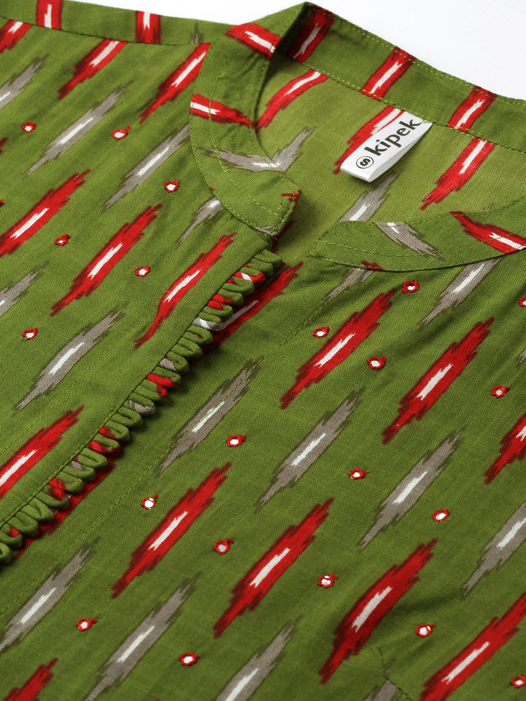 Rayon Ikkat Print Straight Kurta