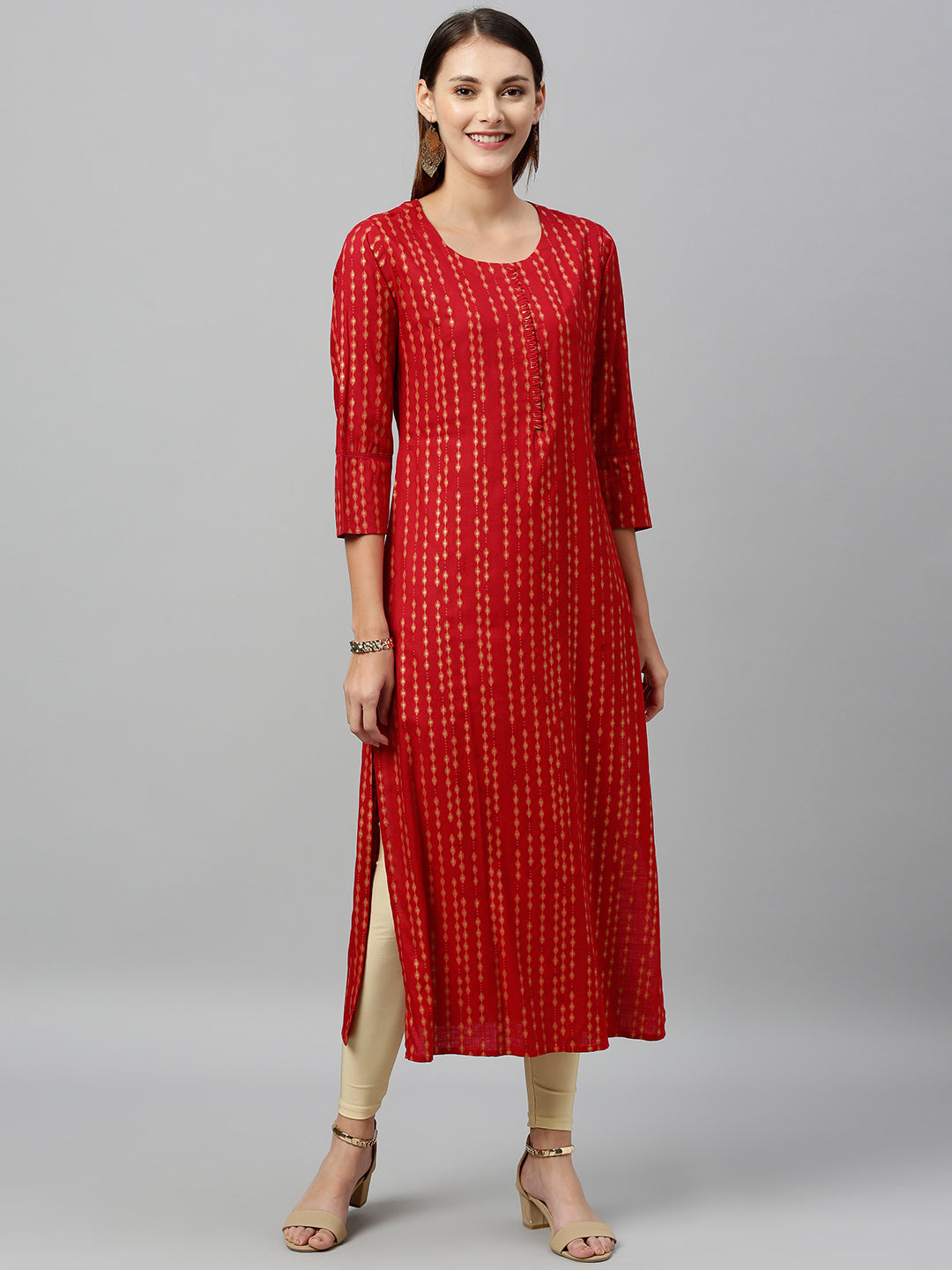 Rayon Printed Straight Kurta