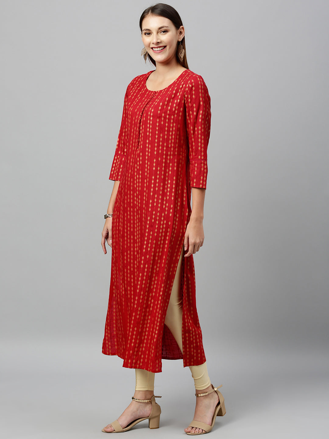 Rayon Printed Straight Kurta