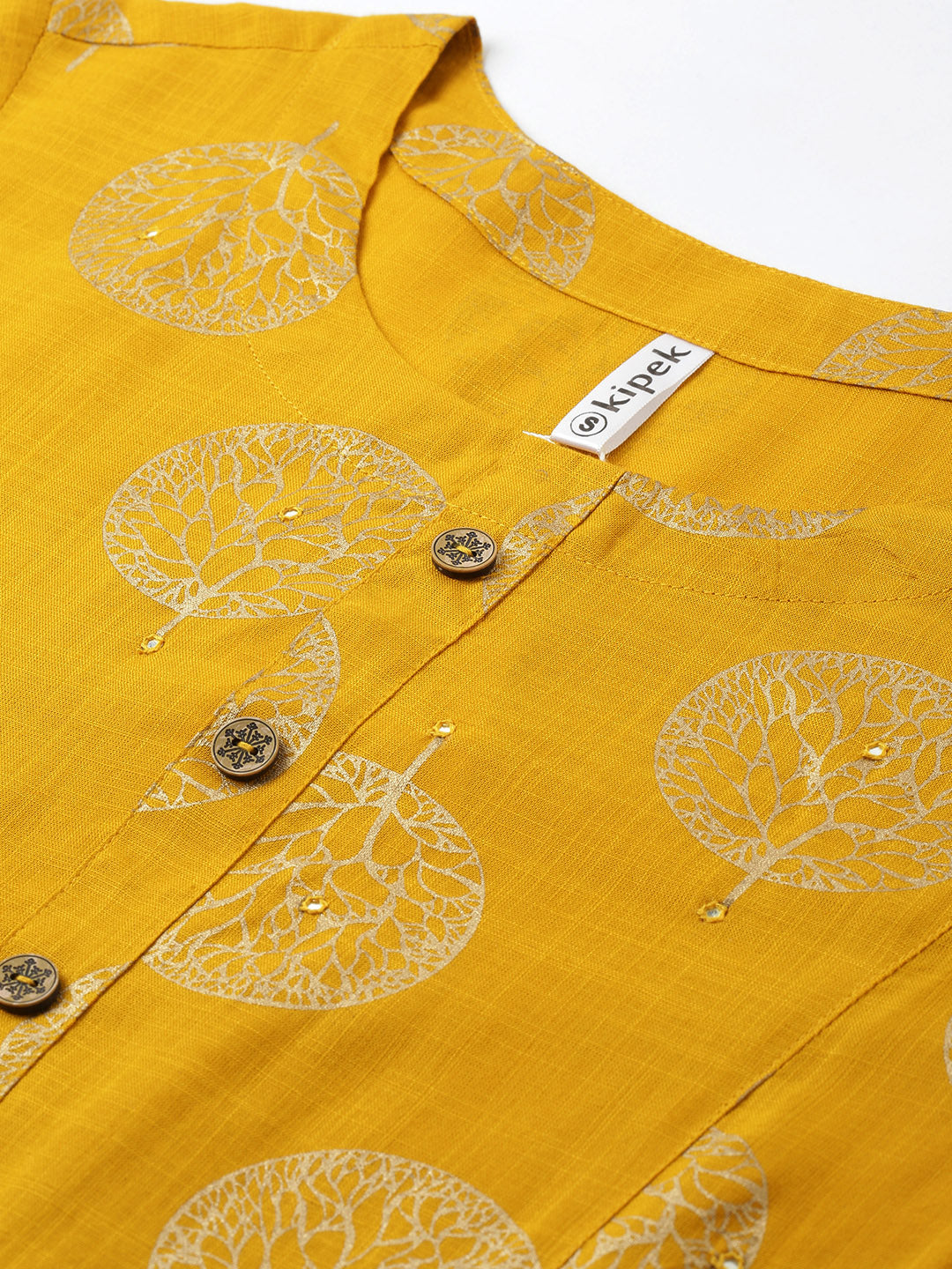 Rayon Gold Print Straight Kurta