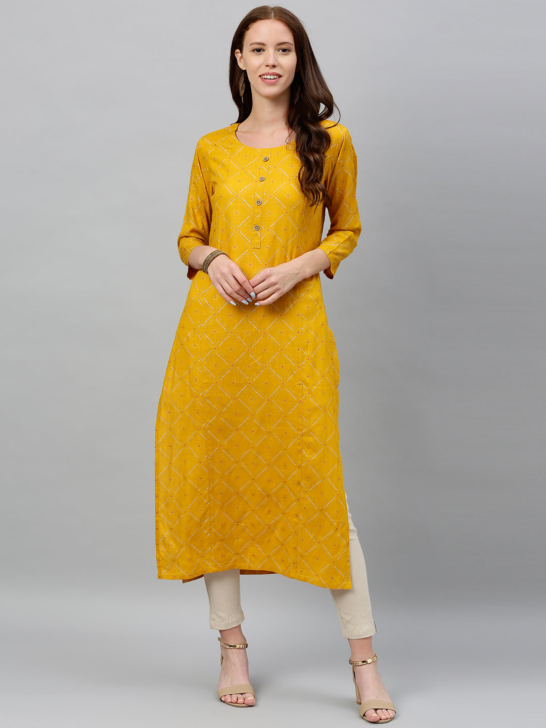 Rayon Printed Straight Kurta
