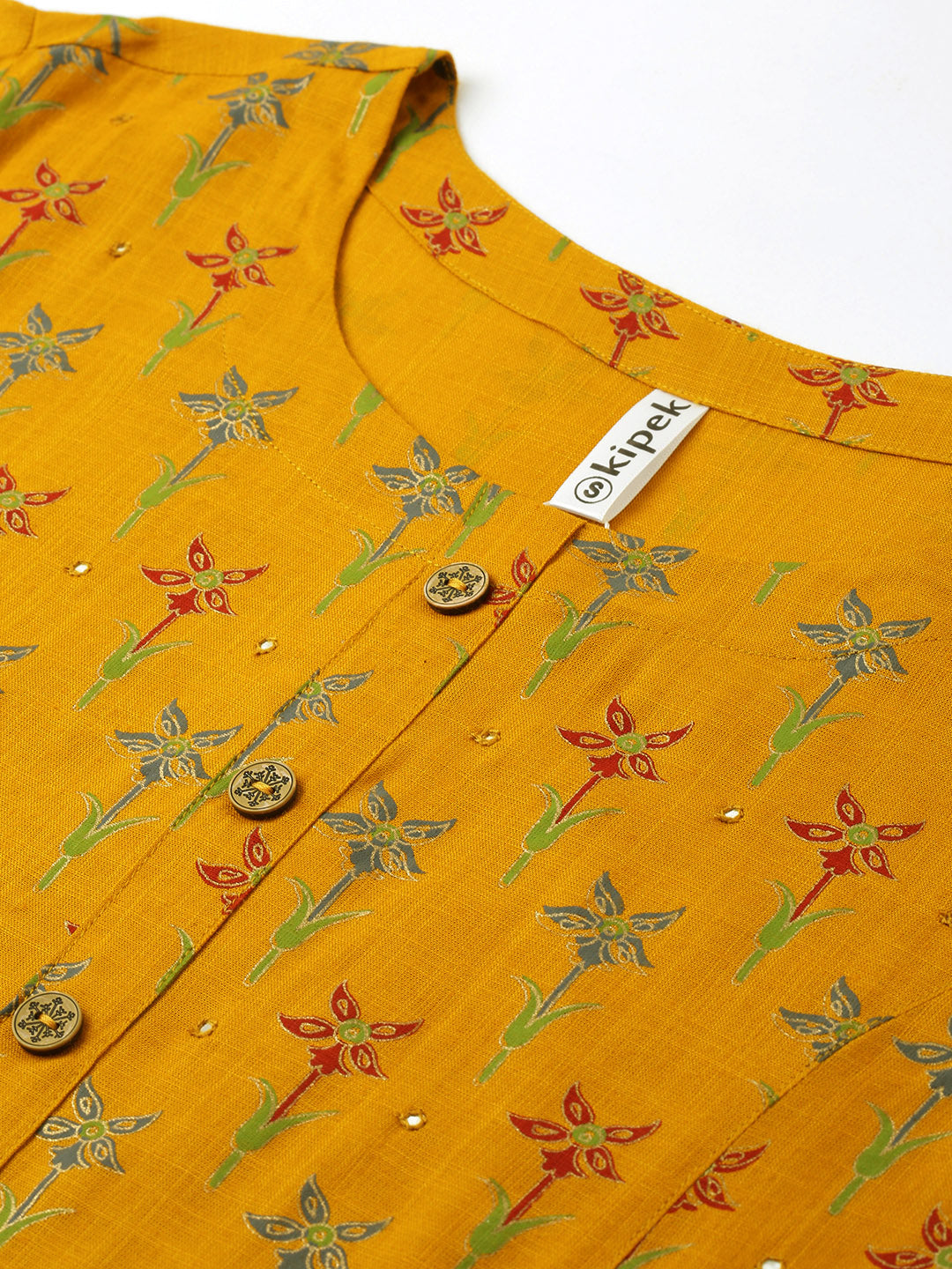Rayon Floral Print Straight Kurta