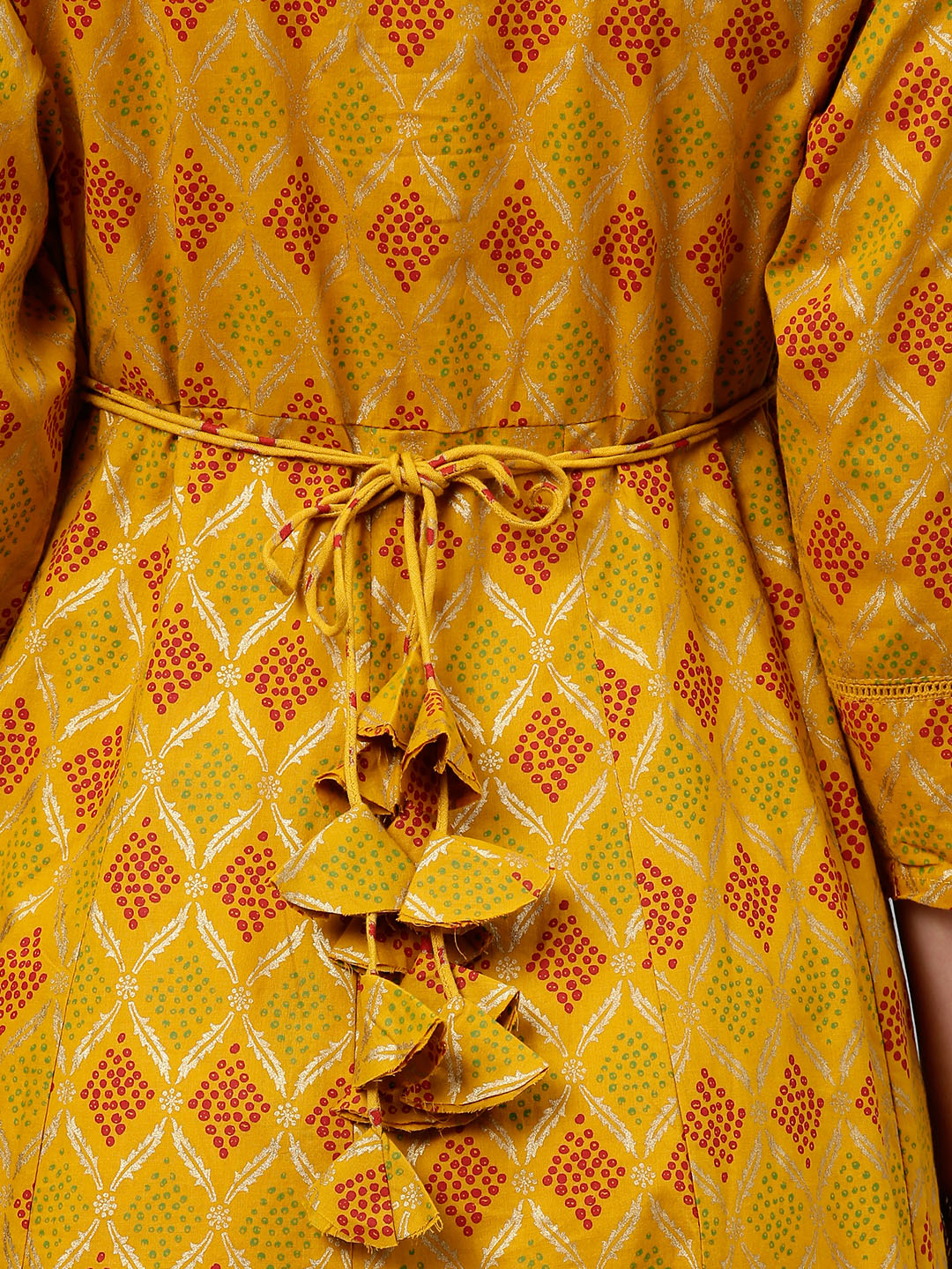 Cotton Gold Print Anarkali Kurta