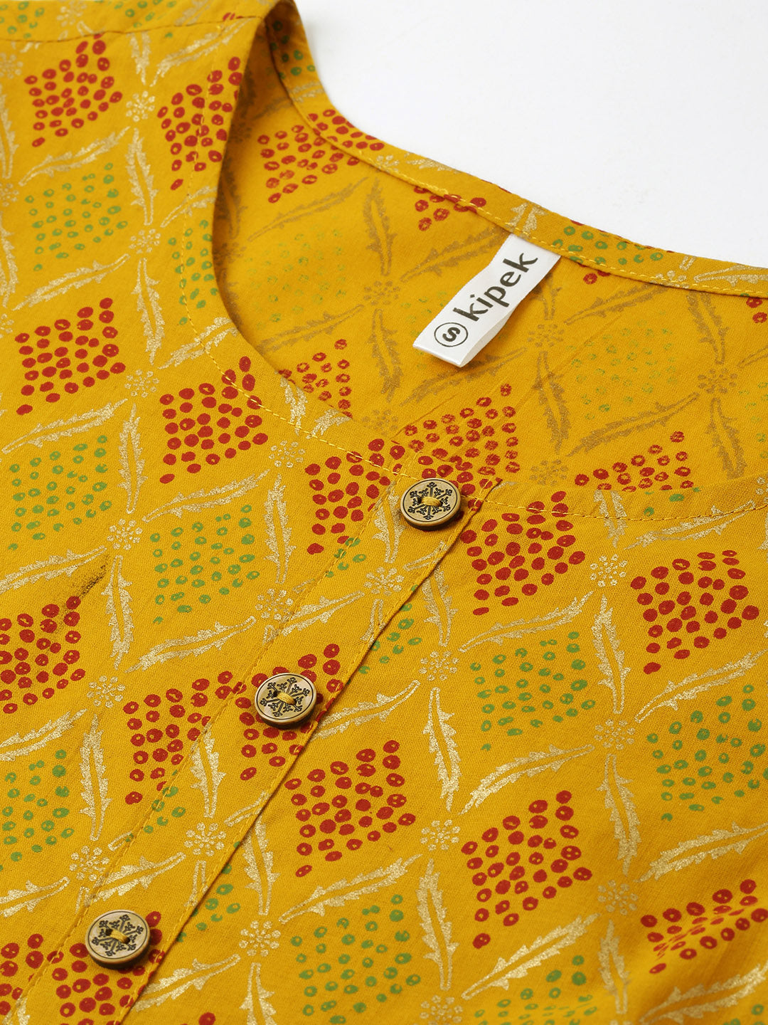 Cotton Gold Print Anarkali Kurta