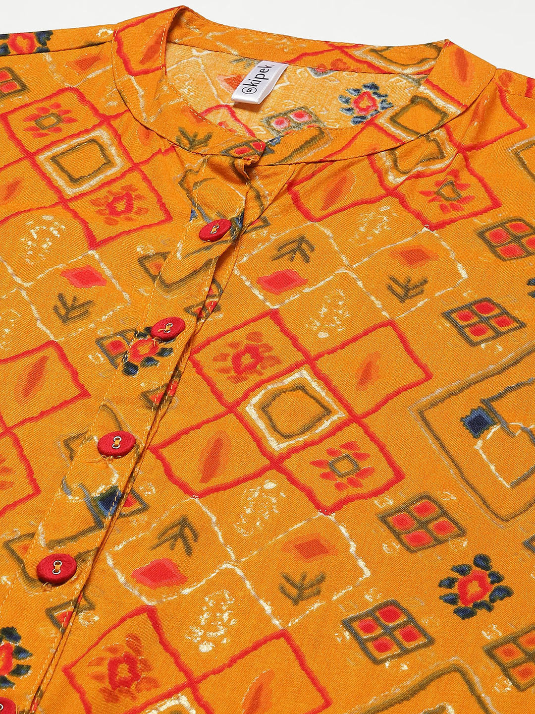 Rayon Straight Kurta (Yellow)