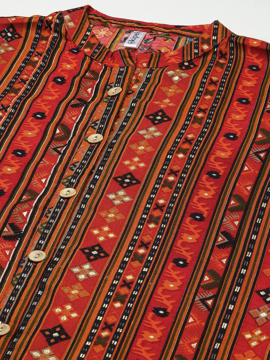 Rayon Straight Kurta (Orange)