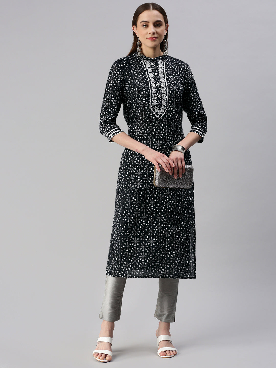 Rayon Printed Straight Kurta