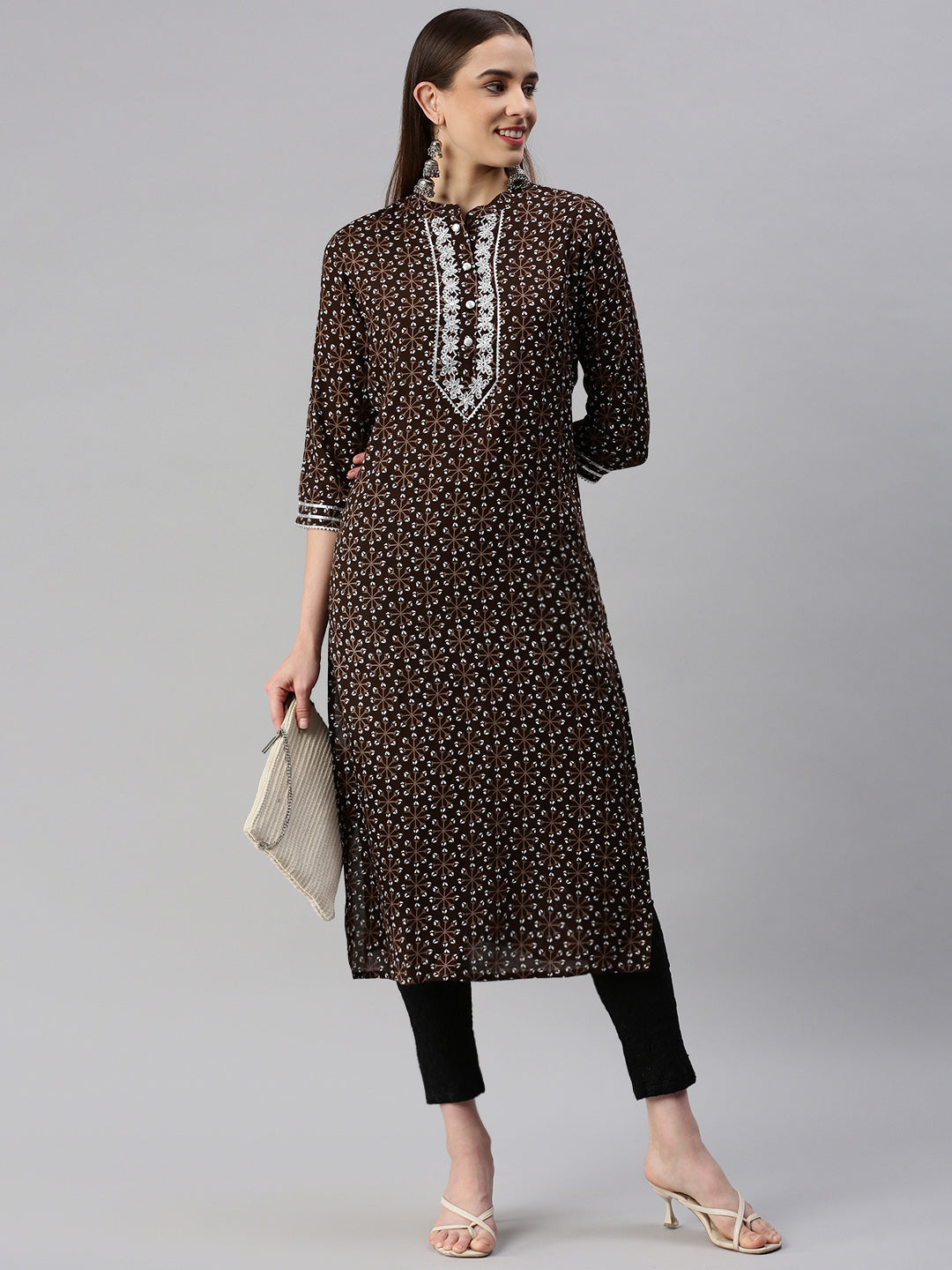 Rayon Printed Straight Kurta