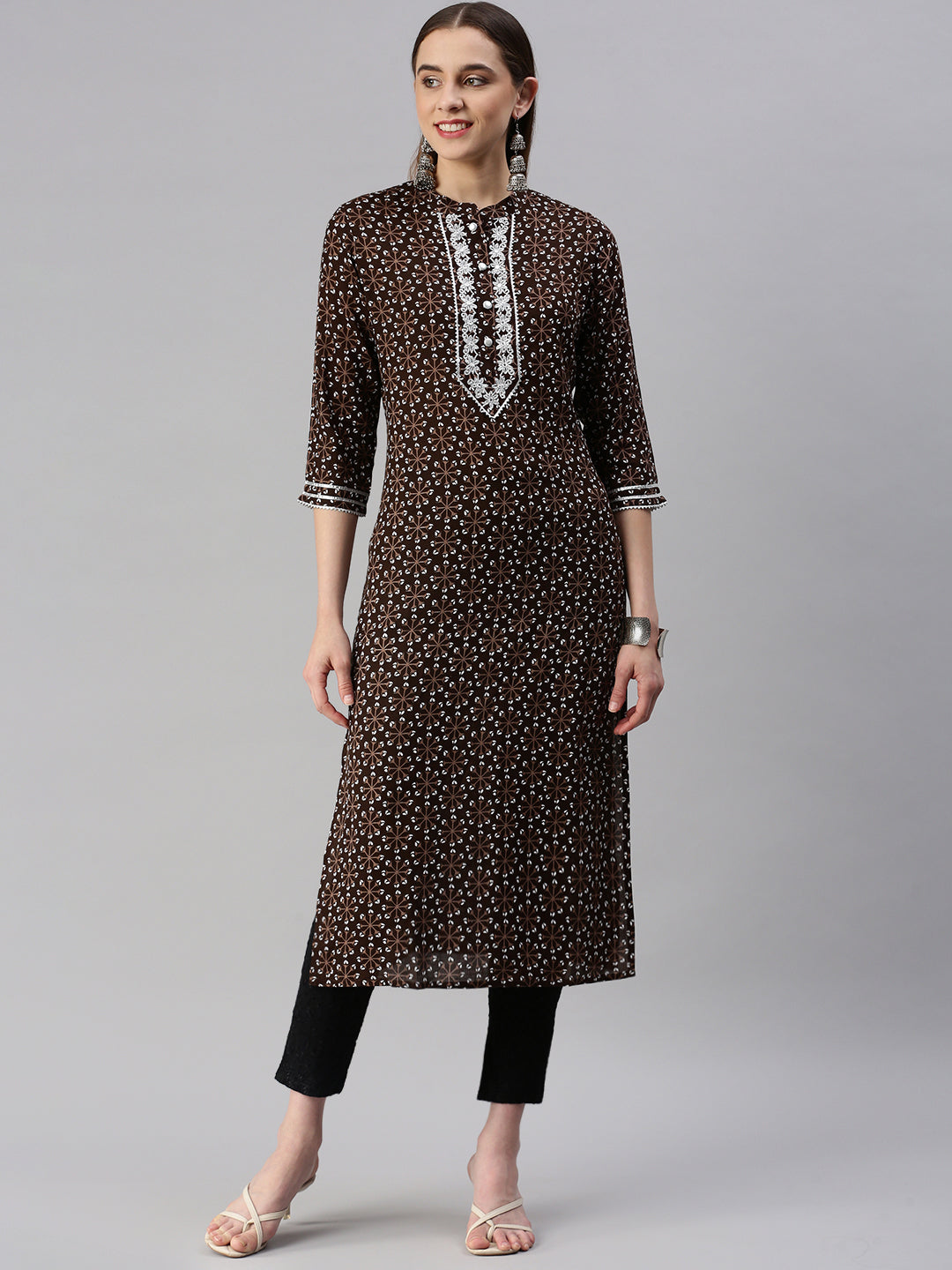 Rayon Printed Straight Kurta