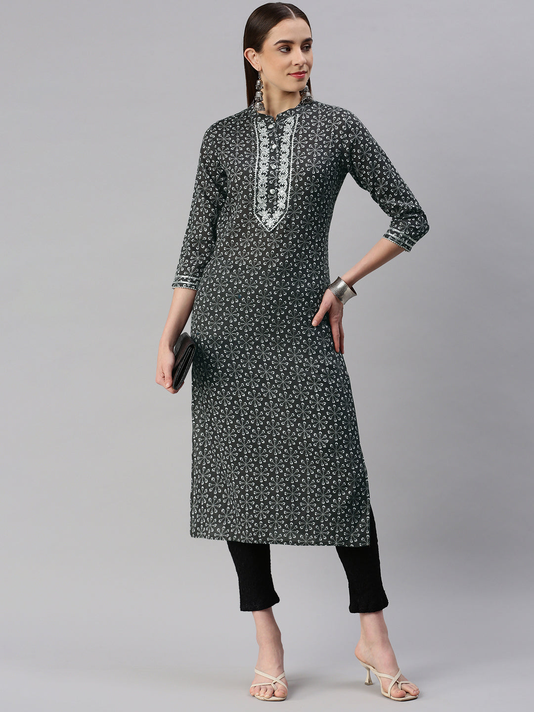 Rayon Printed Straight Kurta