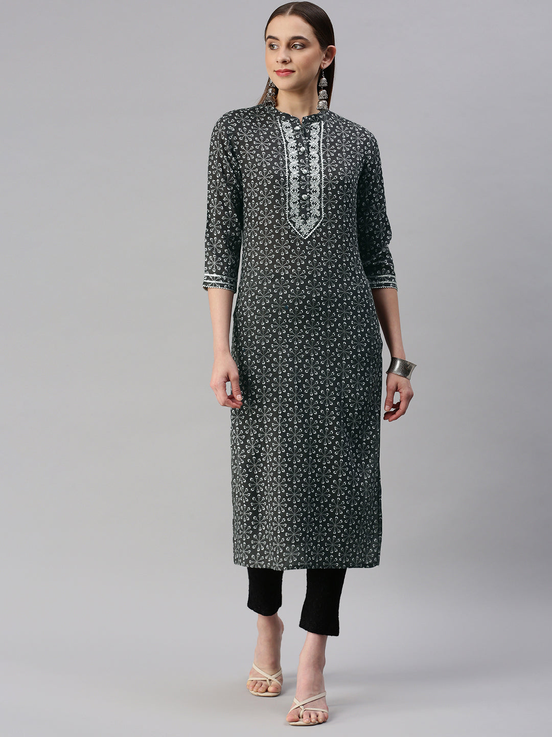 Rayon Printed Straight Kurta