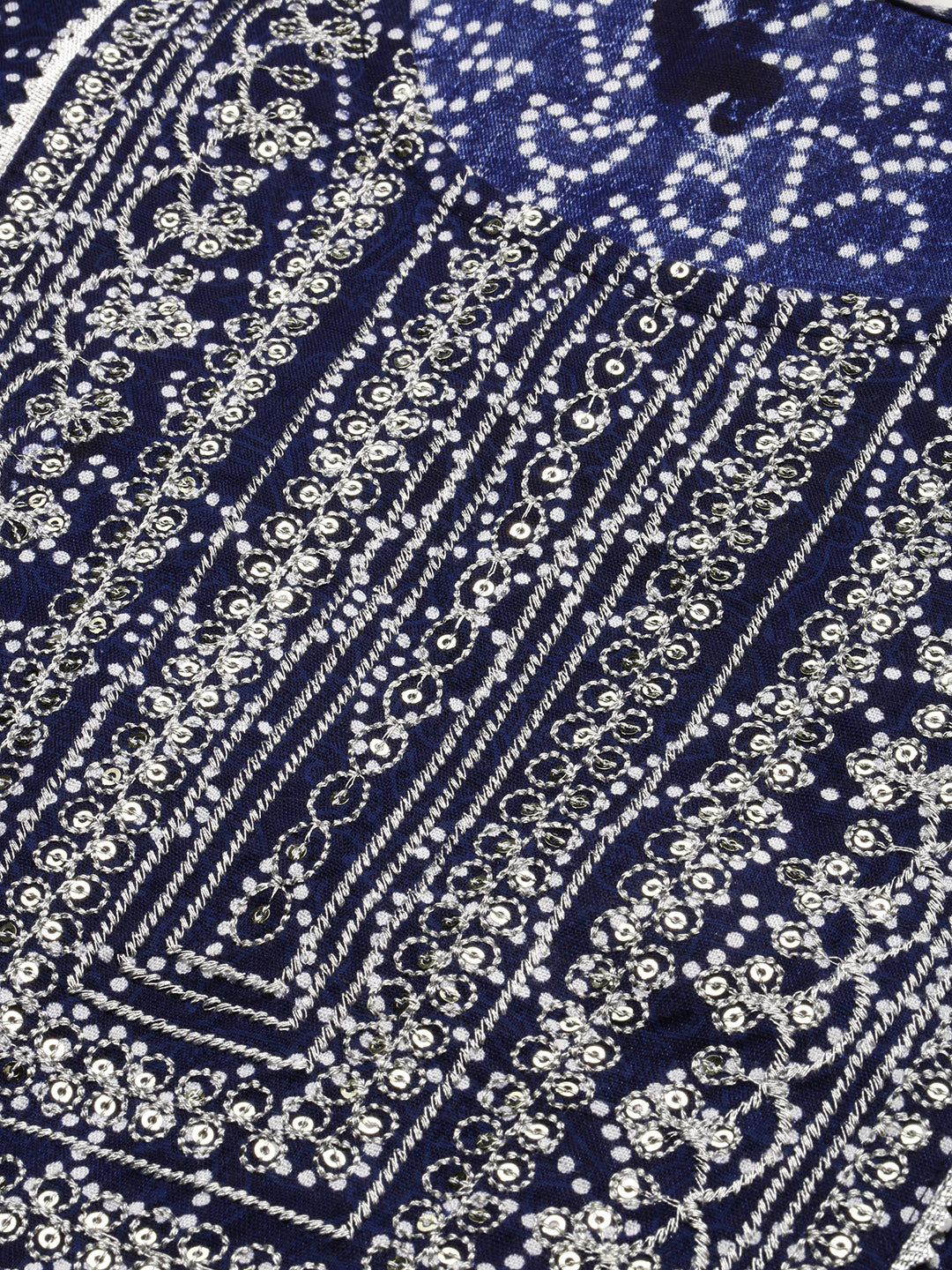 Rayon Bandhani Print Straight Kurta