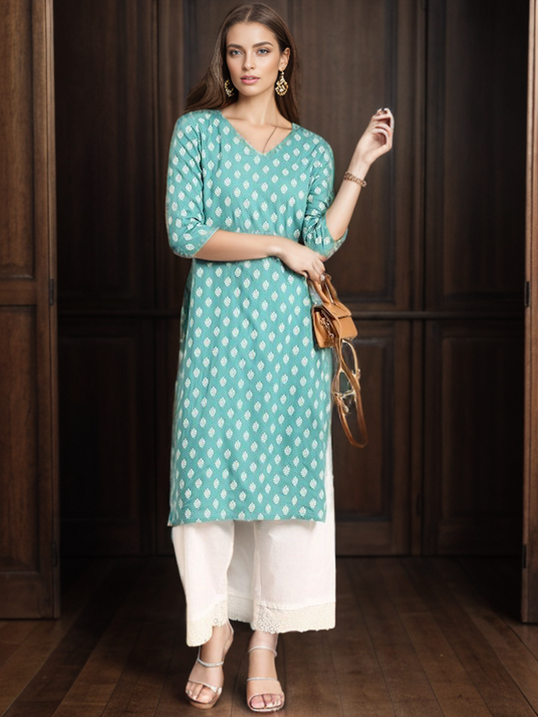 Rayon Floral Straight Kurta