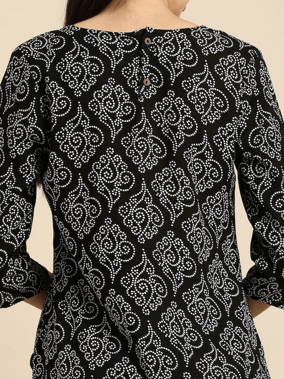 Rayon Bandhani Print Straight Kurta