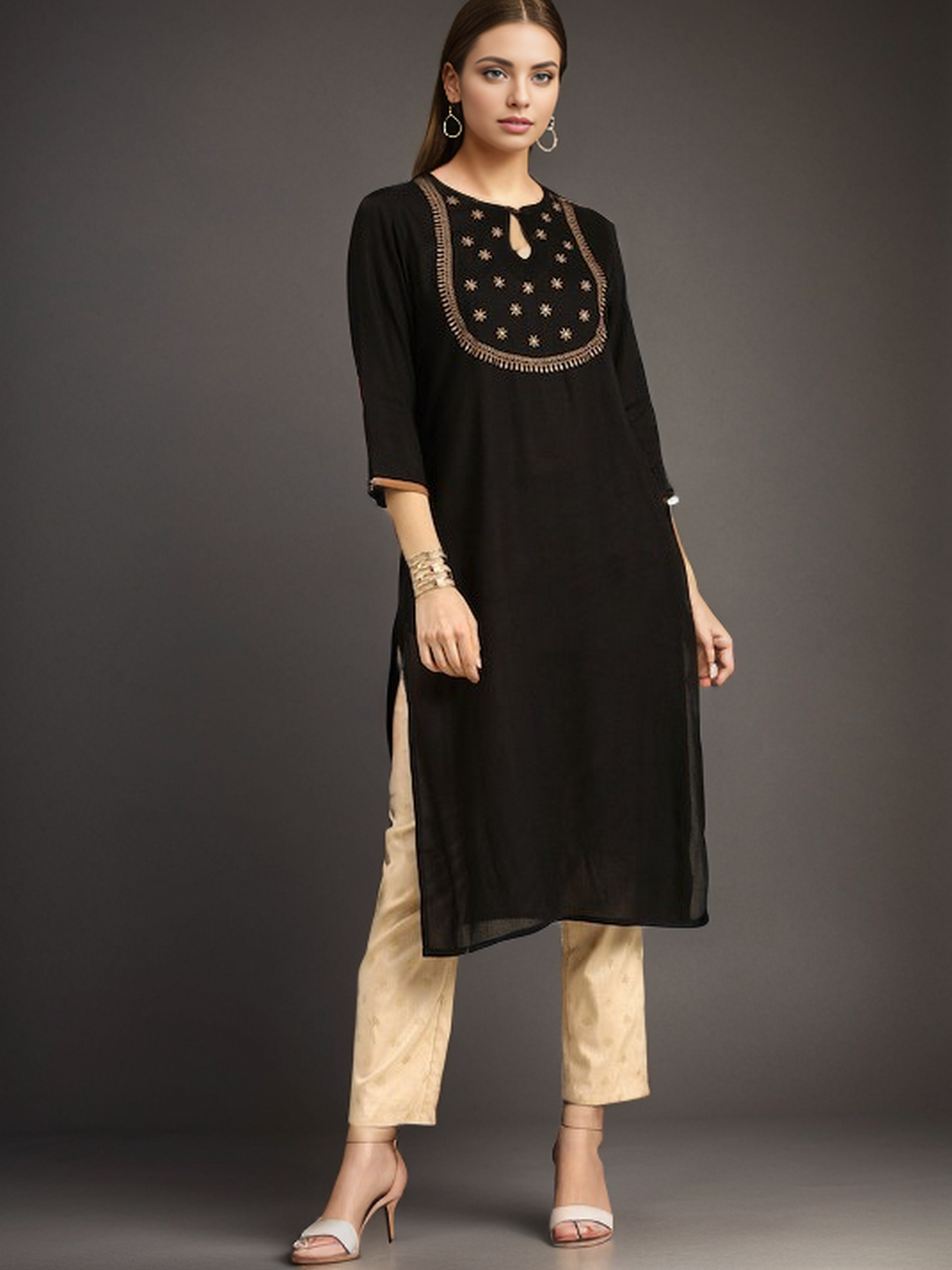 Rayon Emboridery Straight kurta