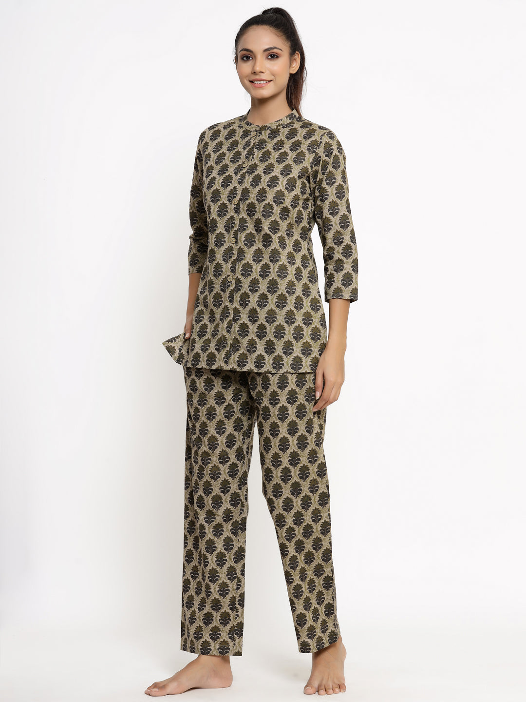 Cotton Printed Regular Top And Pyjama