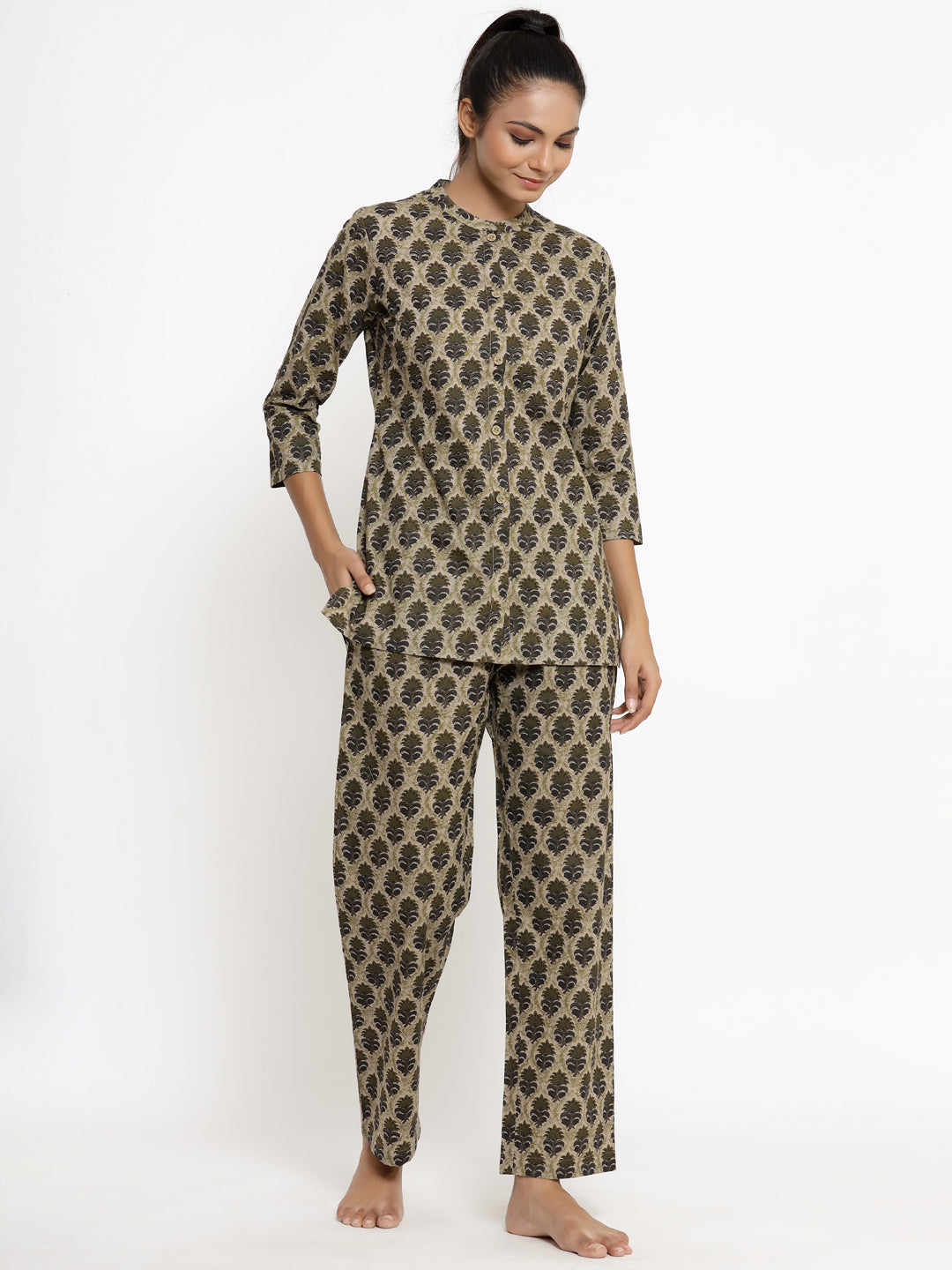 Cotton Printed Regular Top And Pyjama