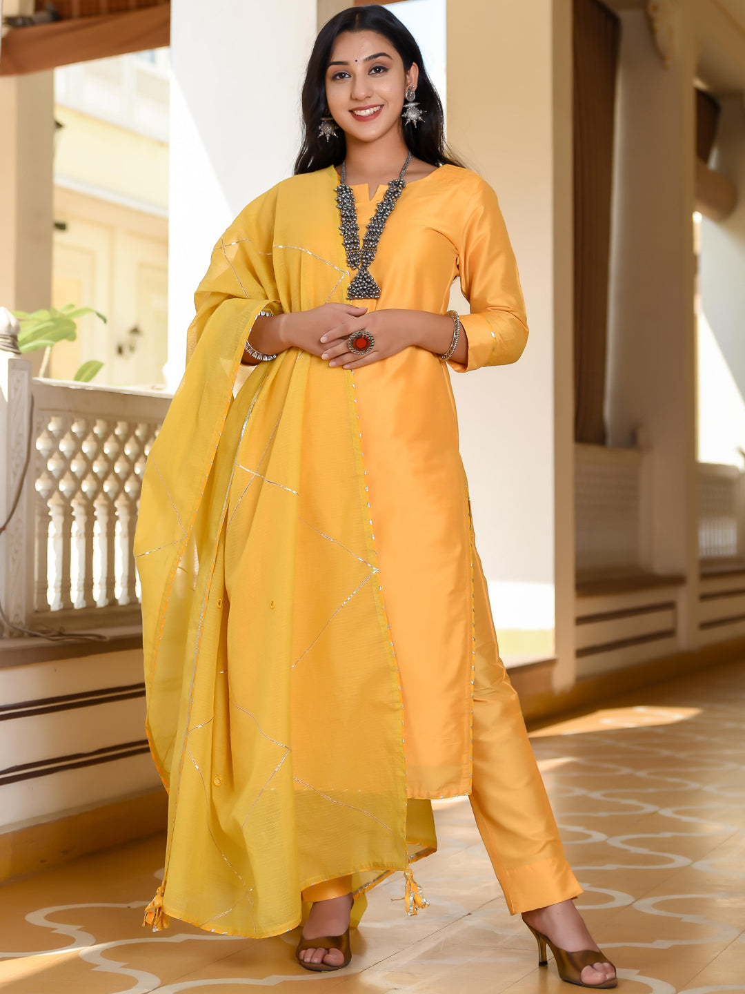 Mesmerizing Happy Yellow Suit Set